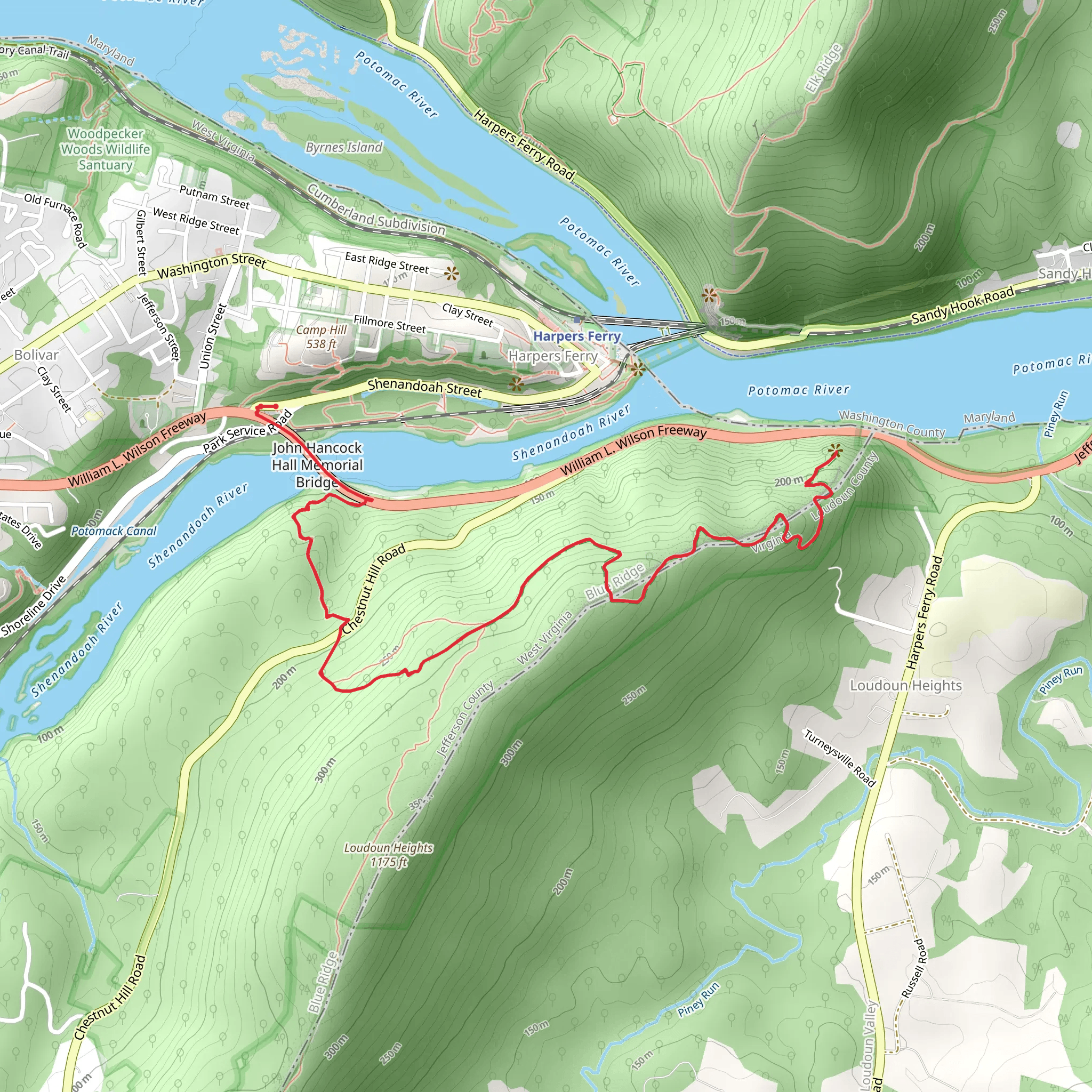 Potomac Water Gap - Shenandoah River mobile static map
