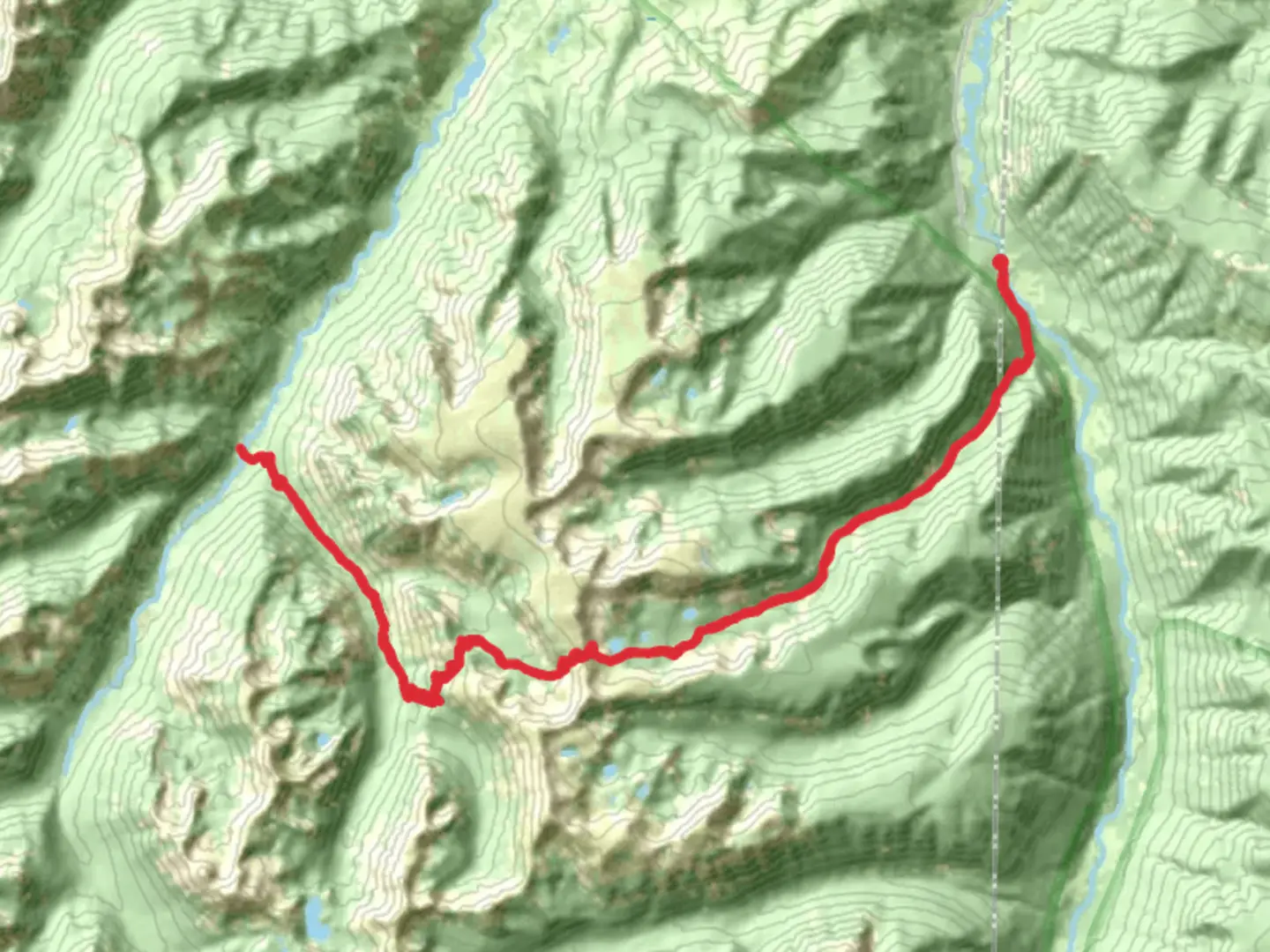 An image depicting the trail Great Falls Creek Trail and its surrounding area.