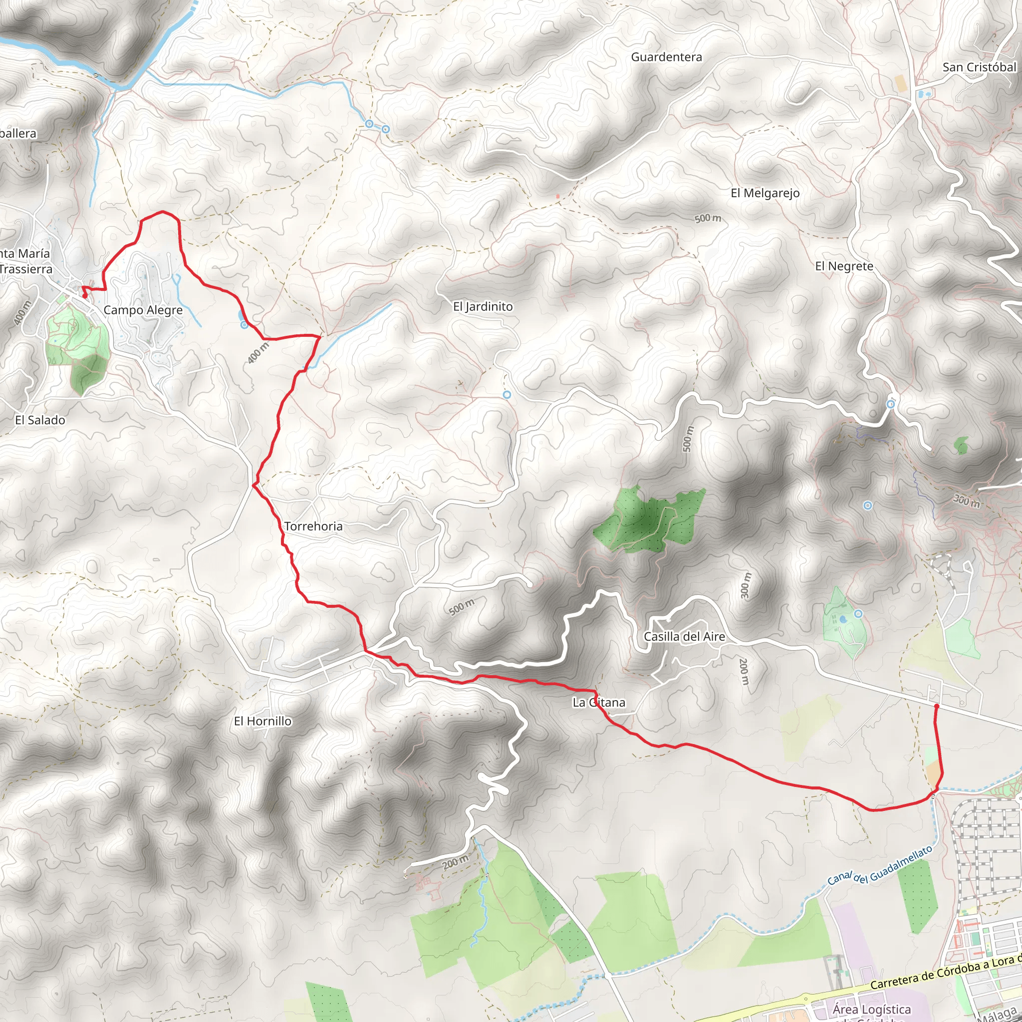 Trassierra sidewalk PR A 343 mobile static map