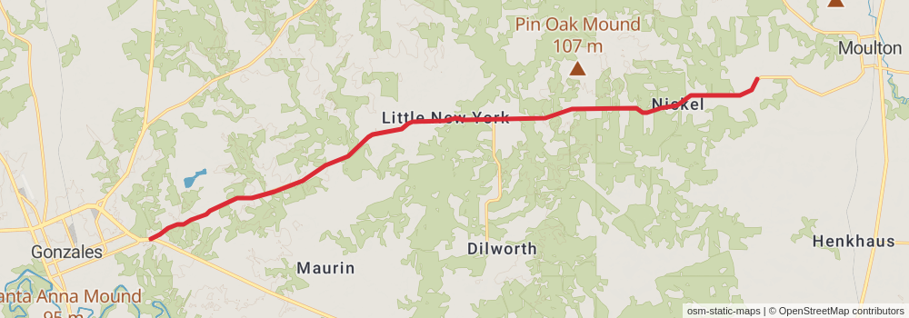 American Perimeter Trail - Texas Primary stage 72 Map