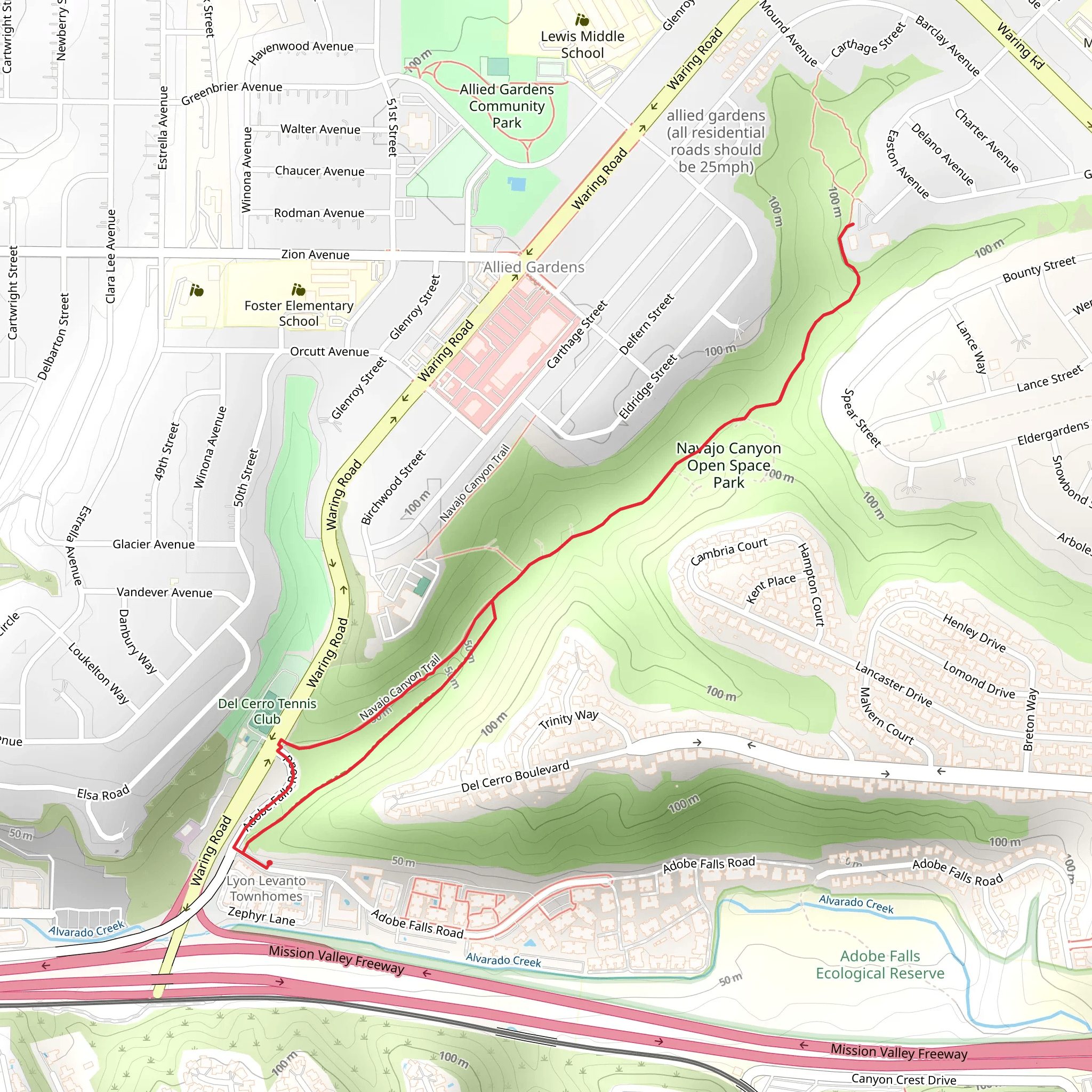 Navajo Canyon Trail mobile static map
