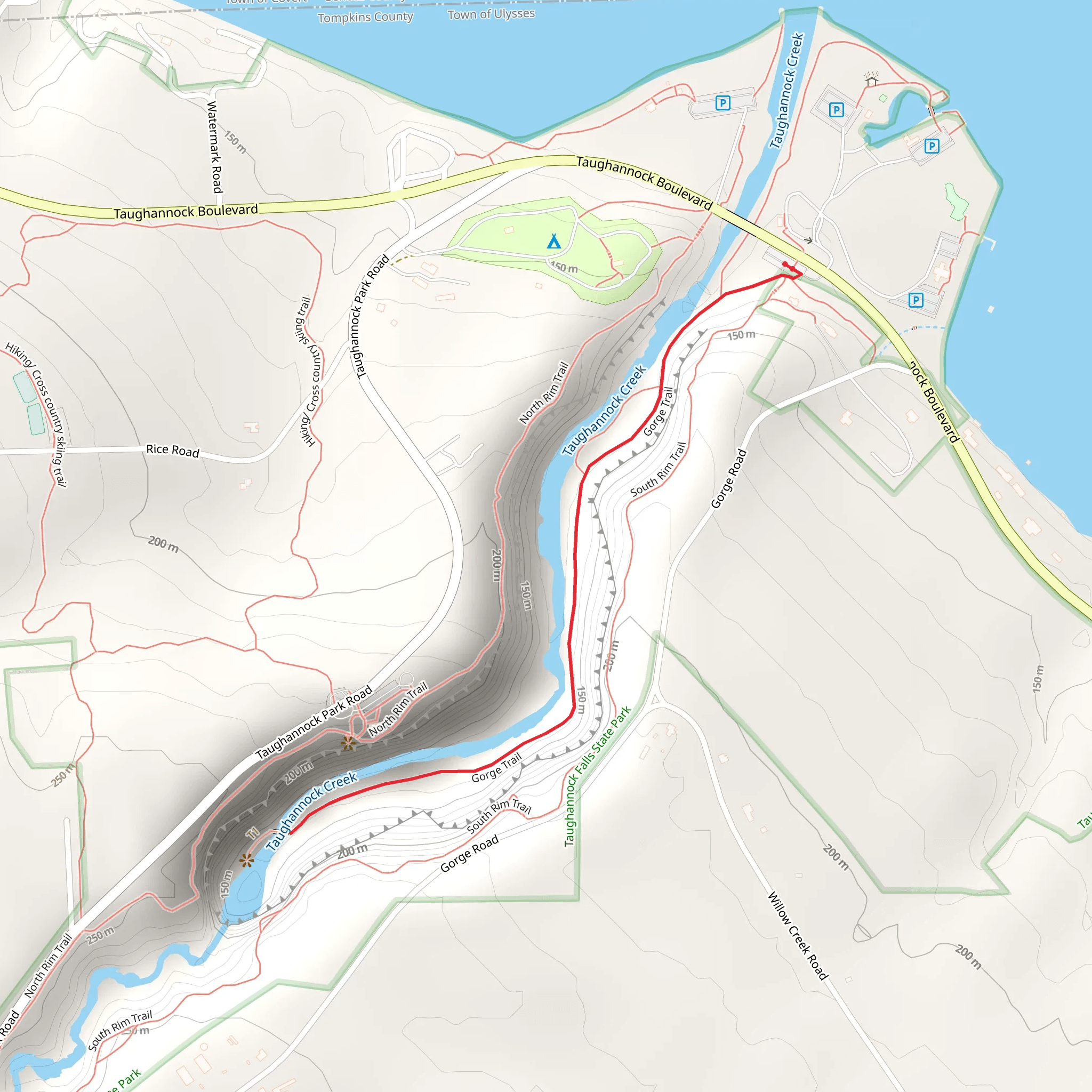 Taughannock Creek Trail mobile static map