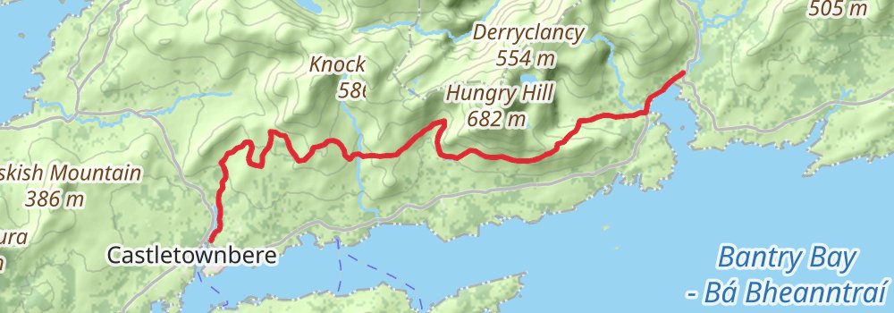 Beara Way 11-Day Moderate Tour (Hillwalk Tours) stage 2 Map