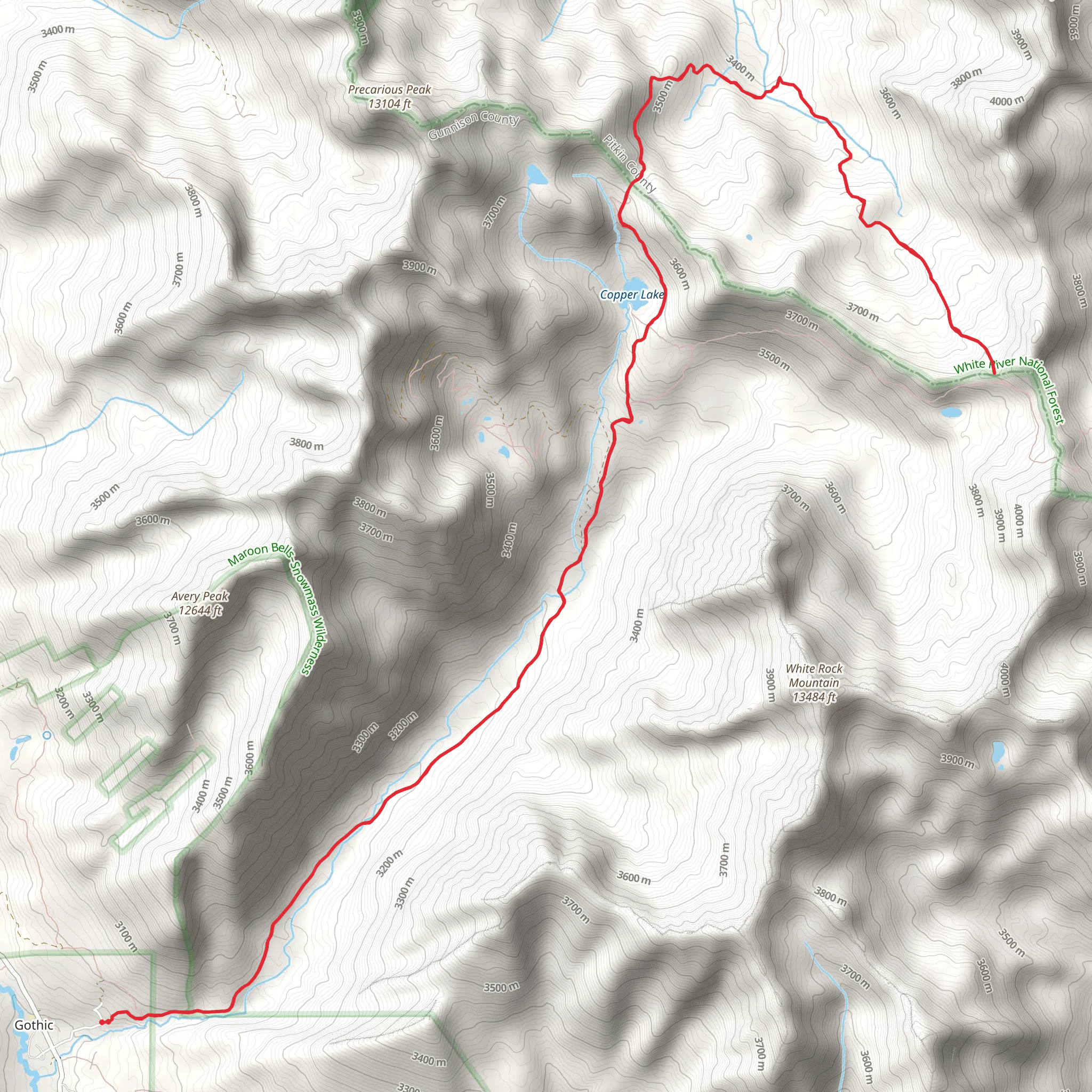 Cooper Creek via Cooper Pass Trail mobile static map