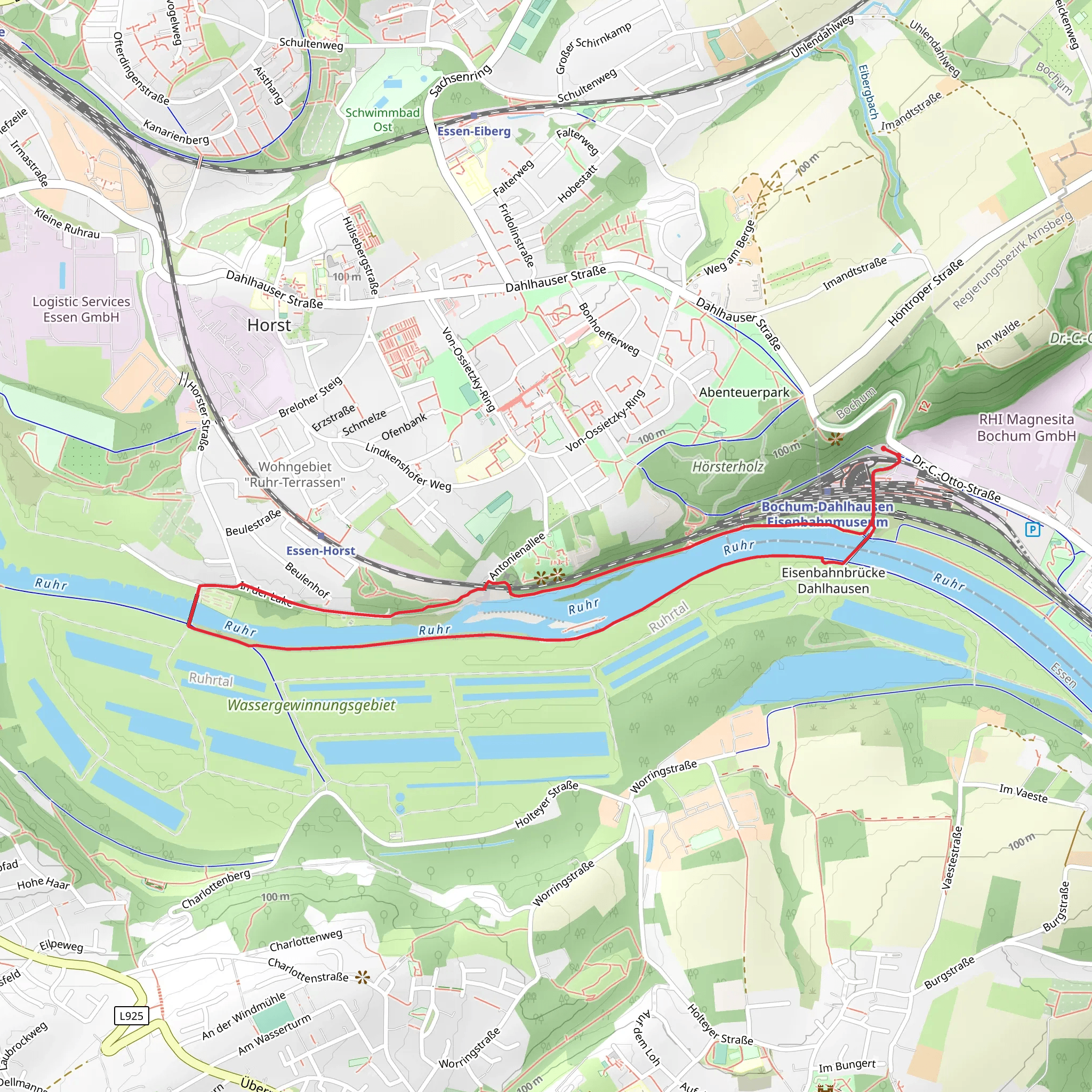 Ruhr Loop via Rundwanderweg Steele mobile static map