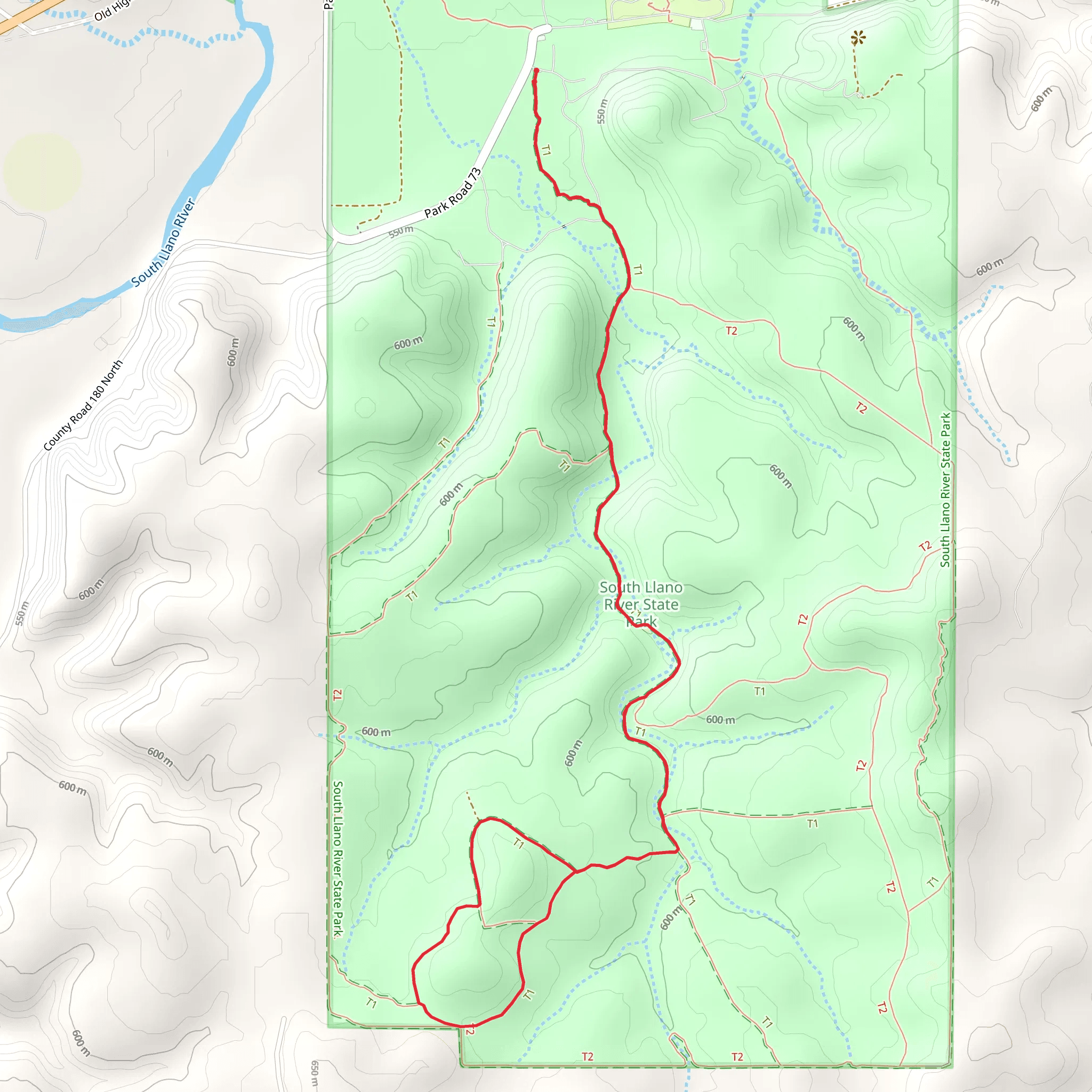 Agarita Trail, Mid Canyon Trail and Windmill Hill Loop Trail mobile static map