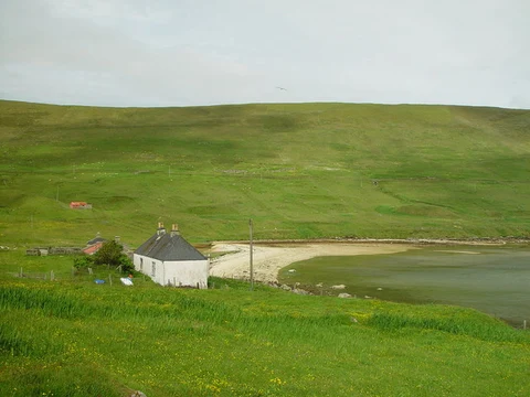 An image depicting the trail Coastal Walk of Shetland - East and its surrounding area.