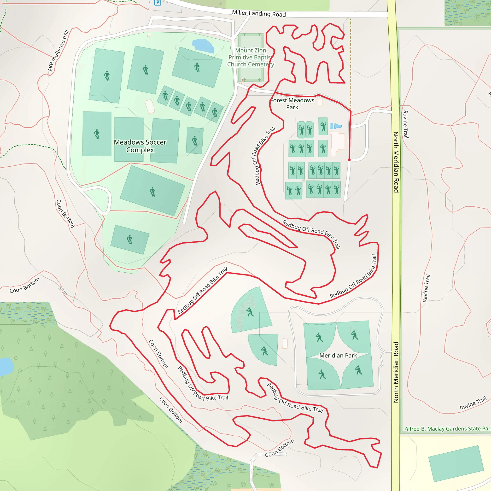 Redbug Loop Trail mobile static map