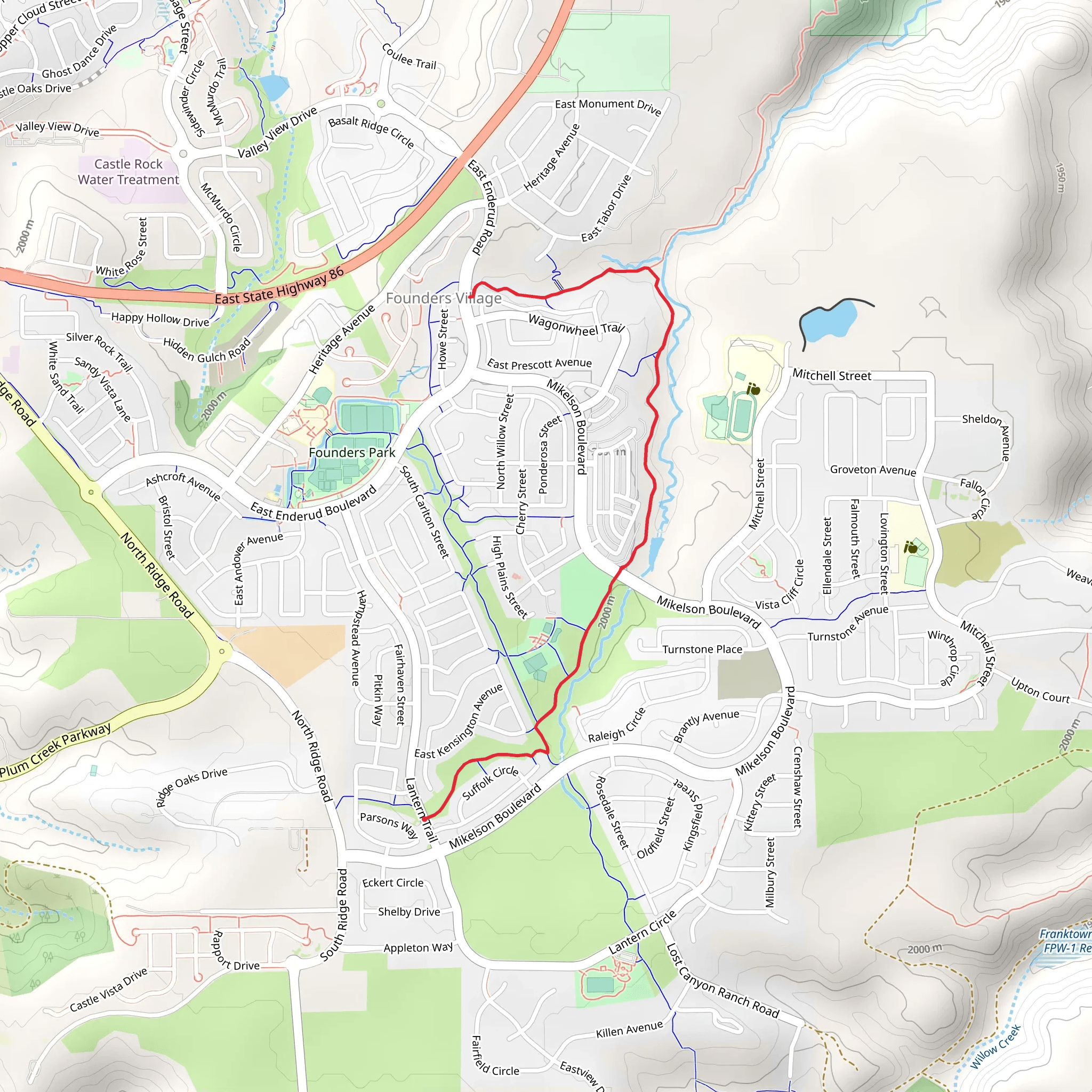 Mitchell Creek Trail mobile static map