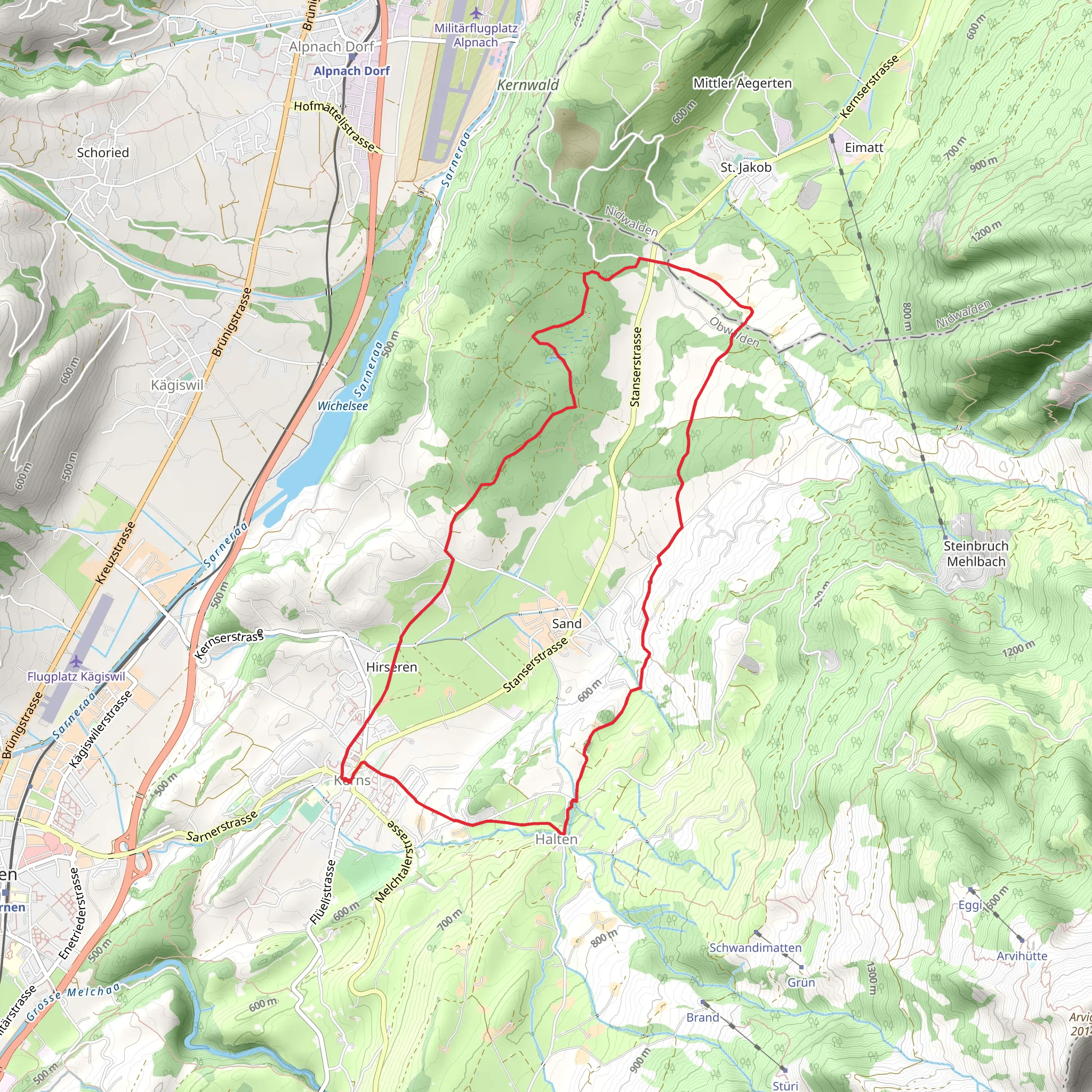 Rundwanderung Kerns - Kernwald mobile static map