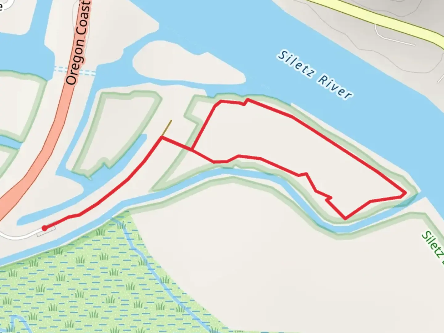An image depicting the trail Siletz River Loop Walk and its surrounding area.