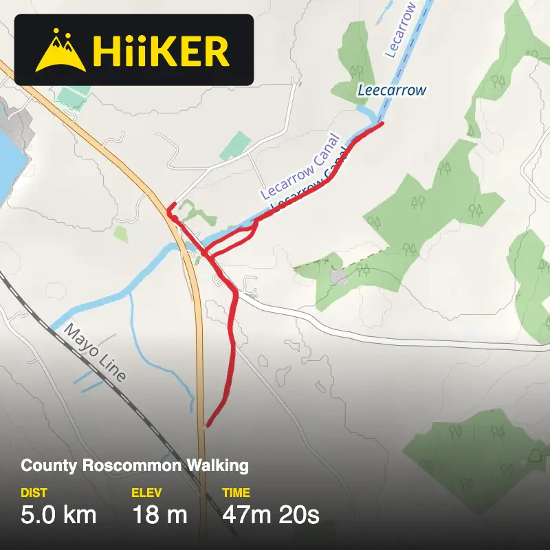 A map preview of the recording County Roscommon Walking.