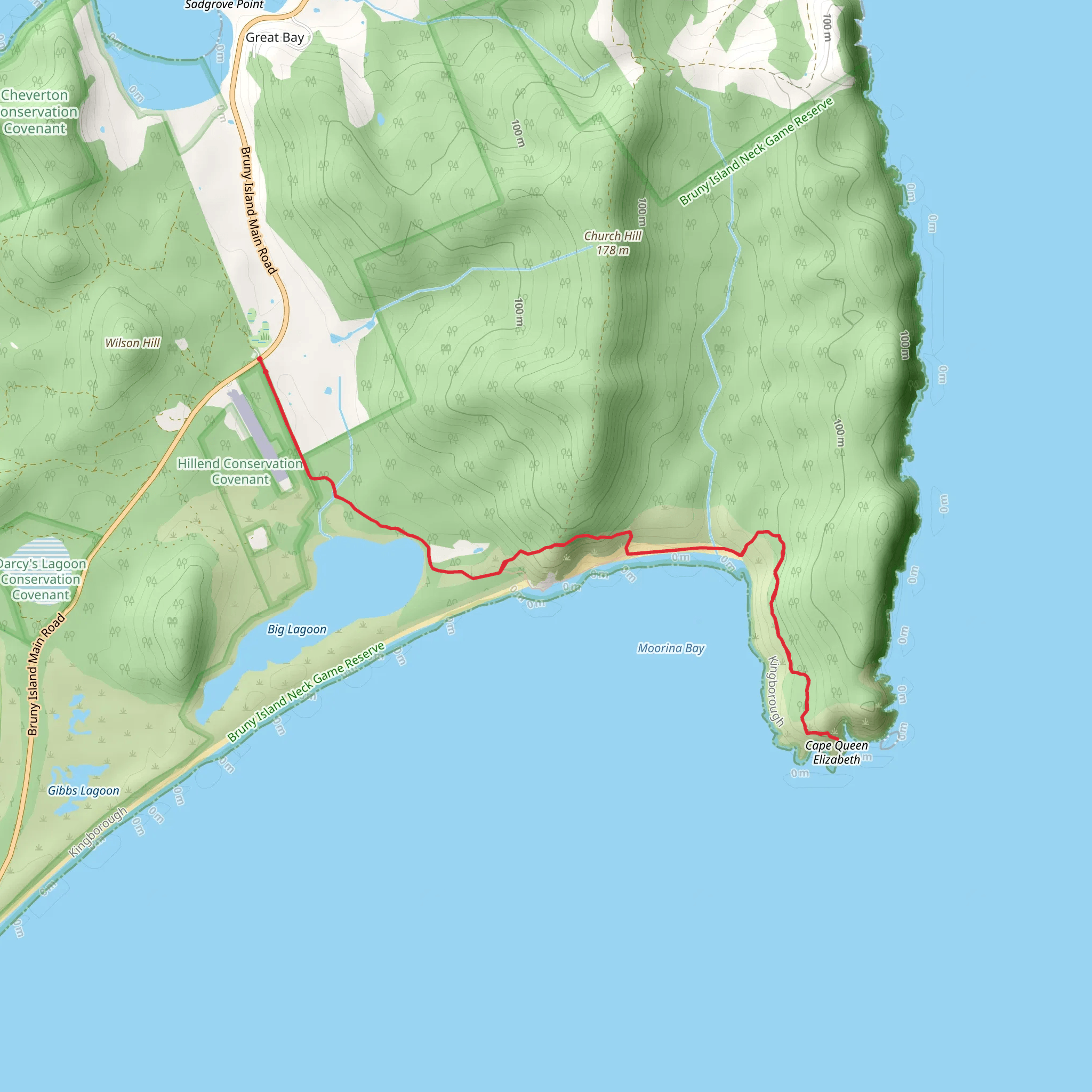 Cape Queen Elizabeth Track mobile static map