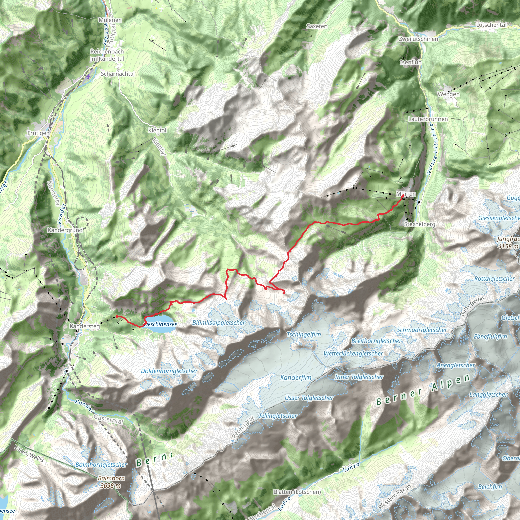 Mürren-Kandersteg - Hintere Gasse mobile static map