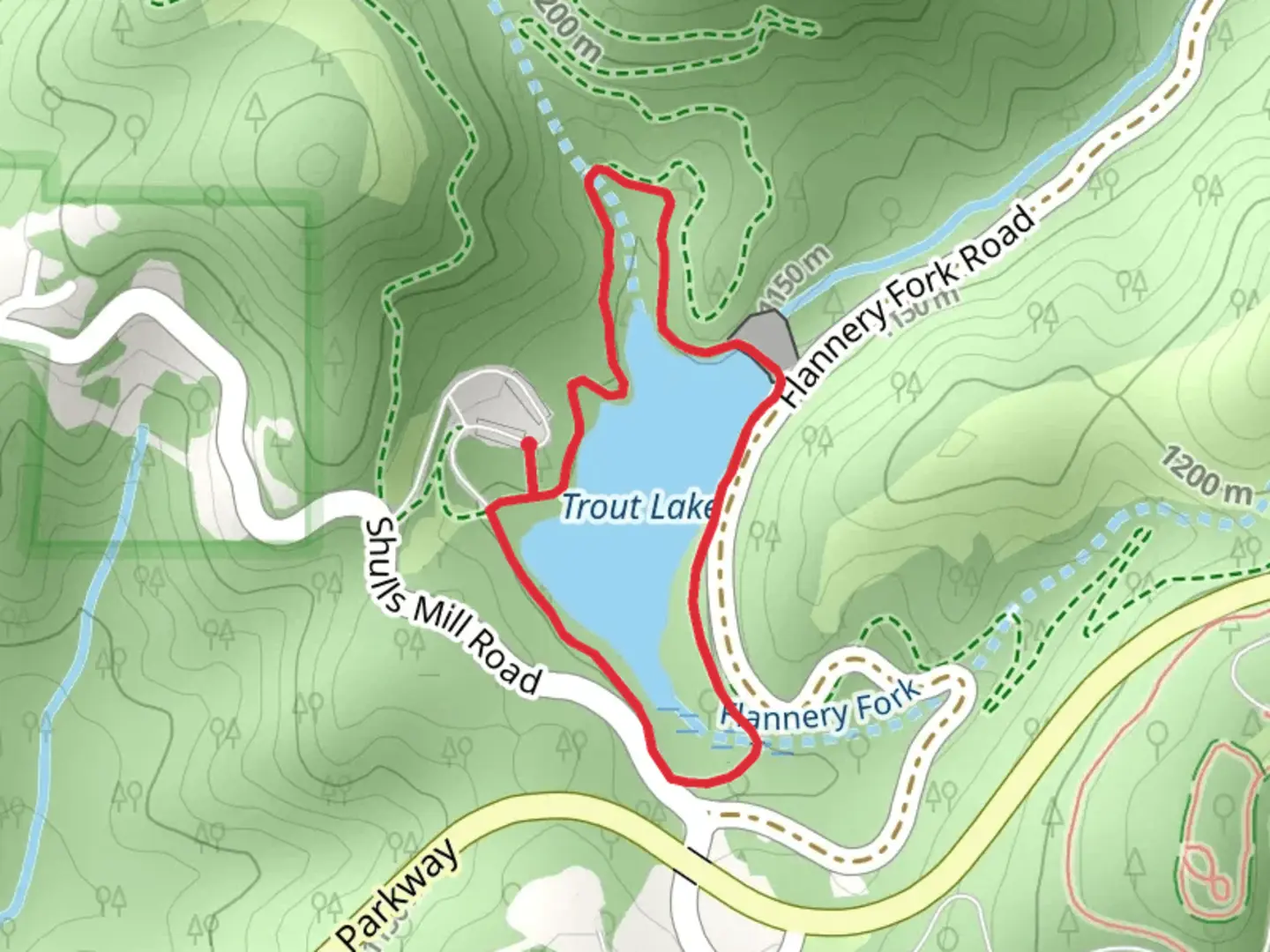 An image depicting the trail Trout Lake Loop and its surrounding area.