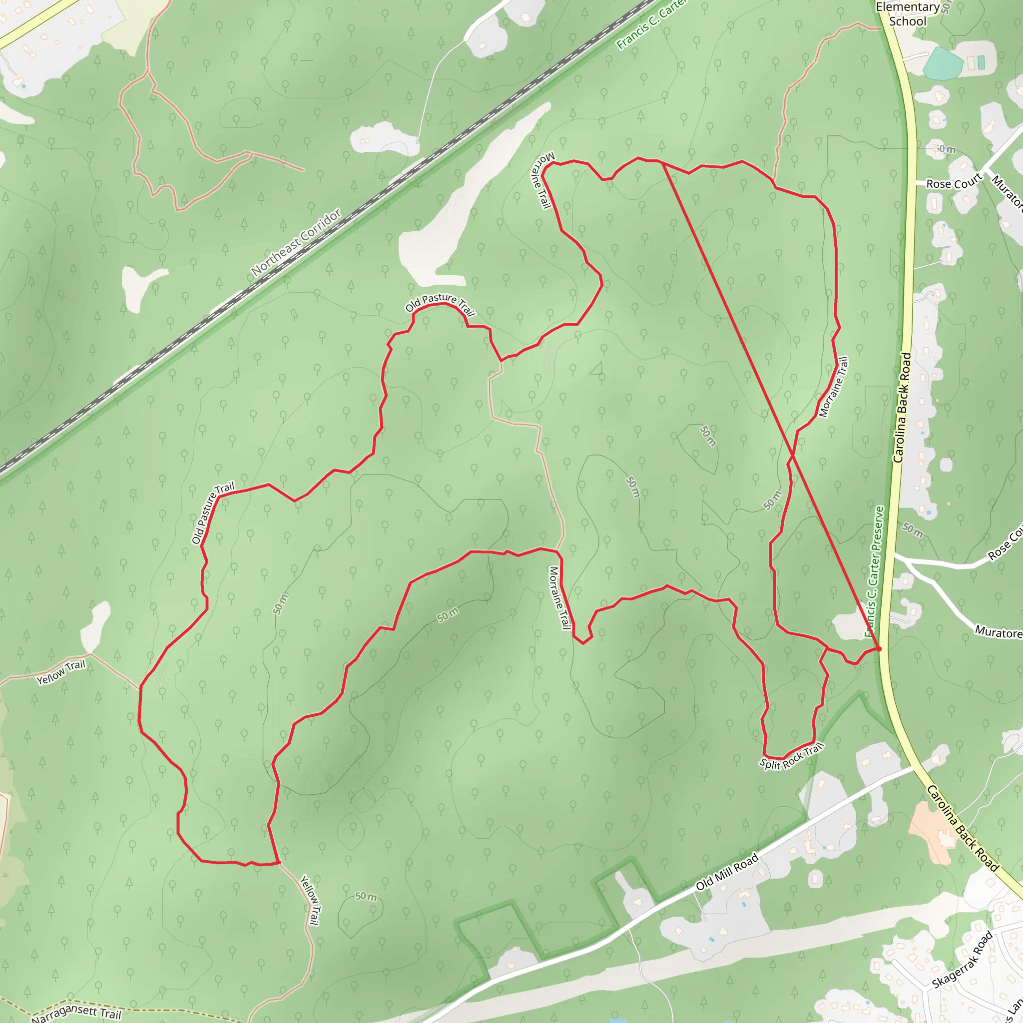 Morraine - Old Pasture Loop Trail mobile static map