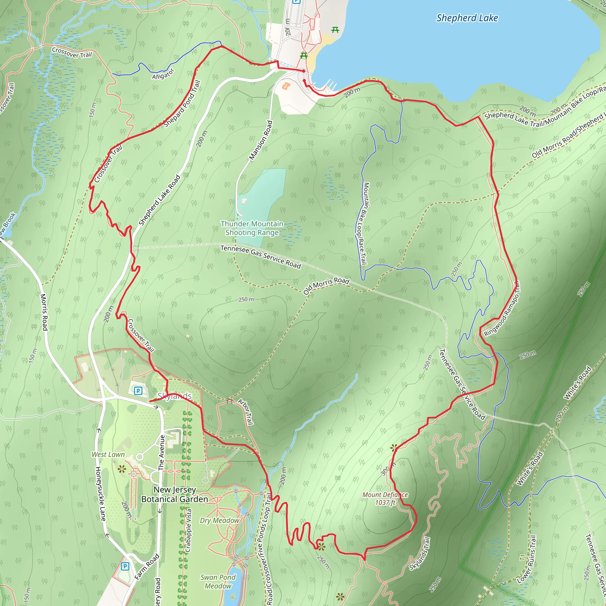 Ringwood-Ramapo, Mount Defiance and White Loop Trail mobile static map