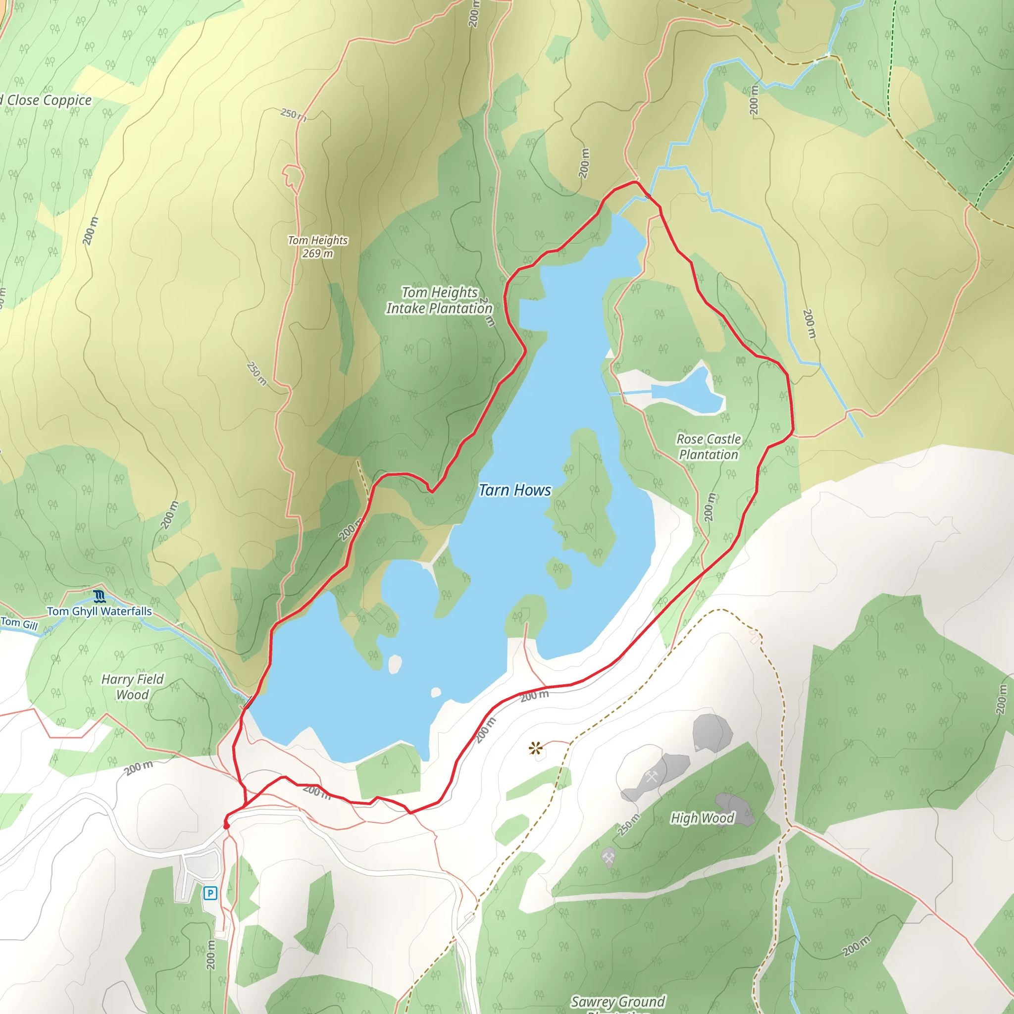 Tarn Hows Circular Walk mobile static map