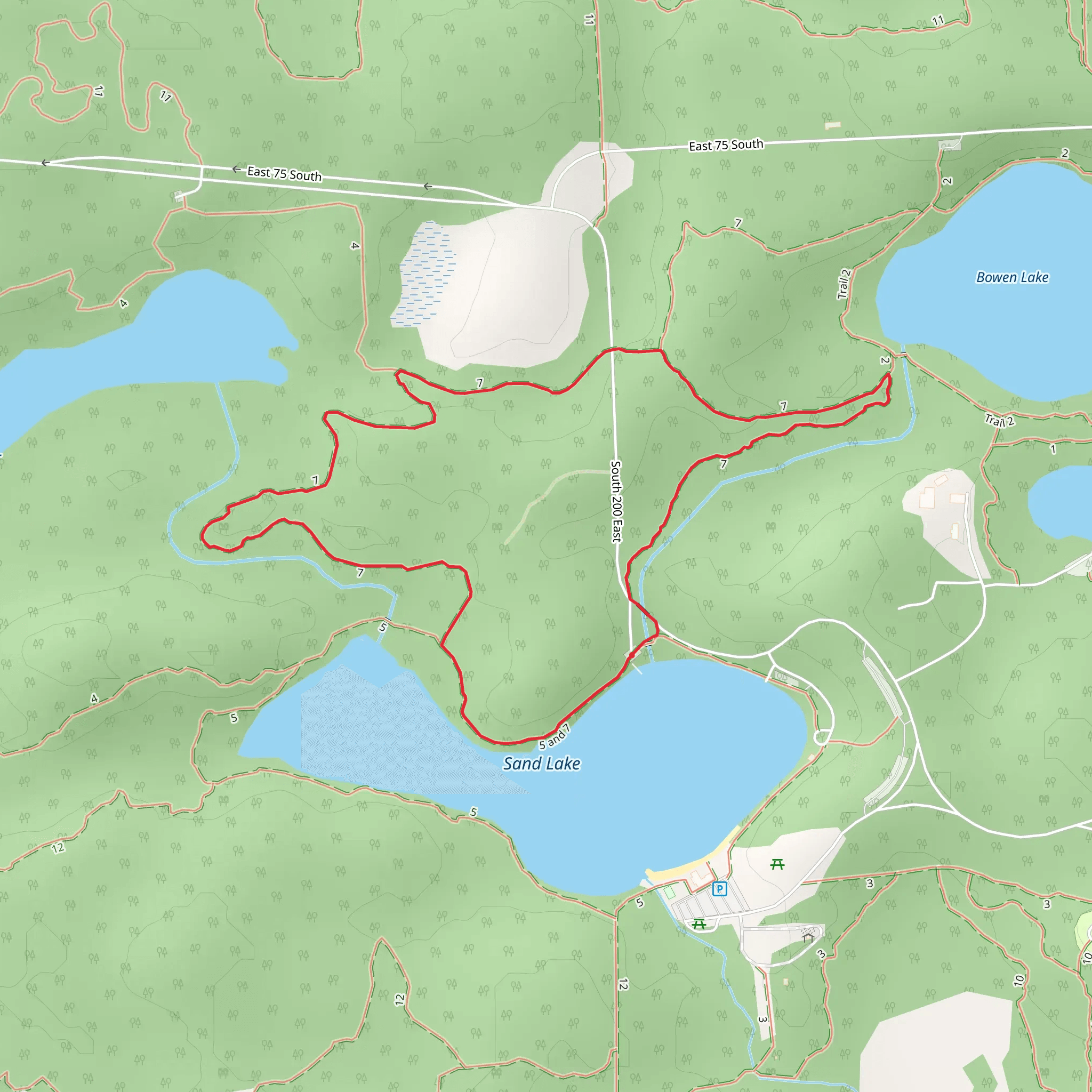 Loop above Sand Lake mobile static map