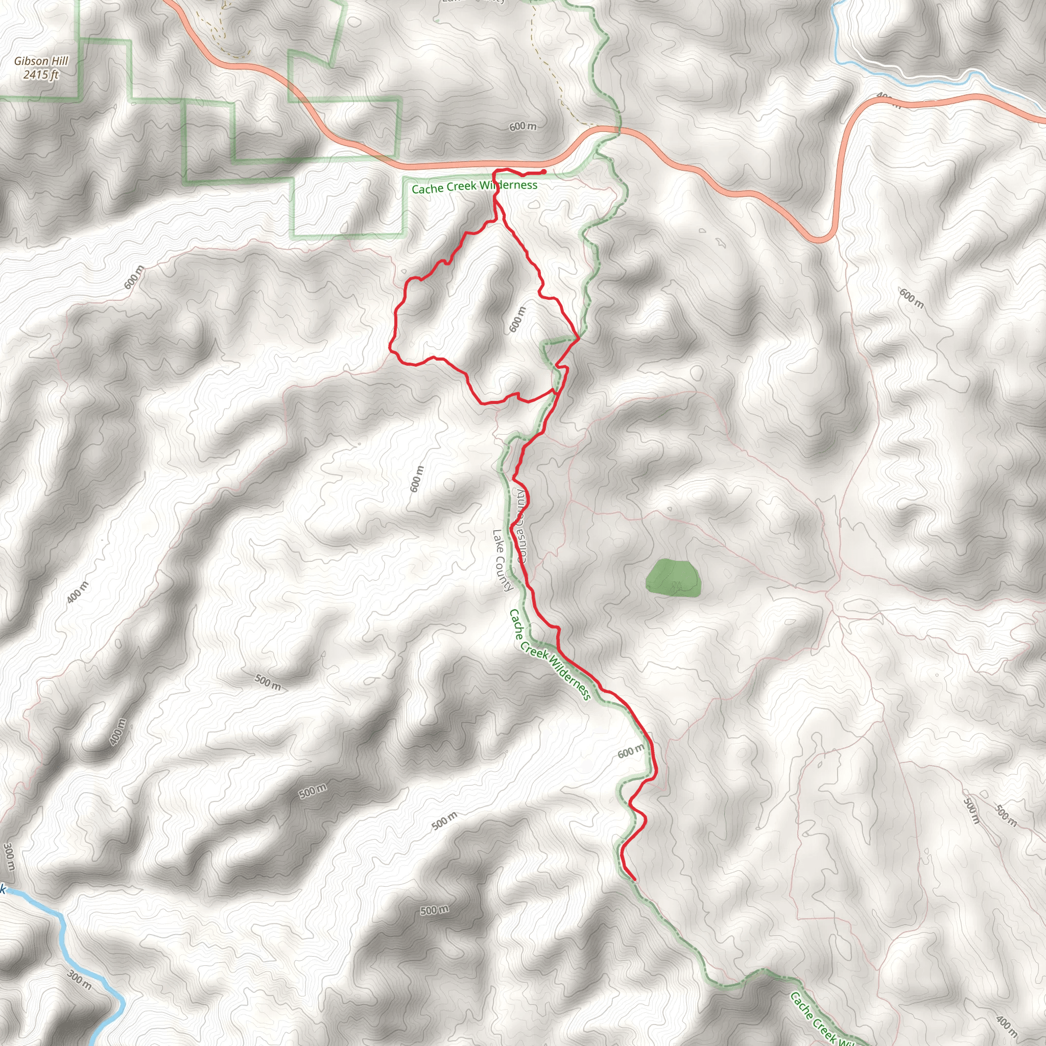 Connector Trail Between Judge Davis and Cache Creek Ridge Loop mobile static map
