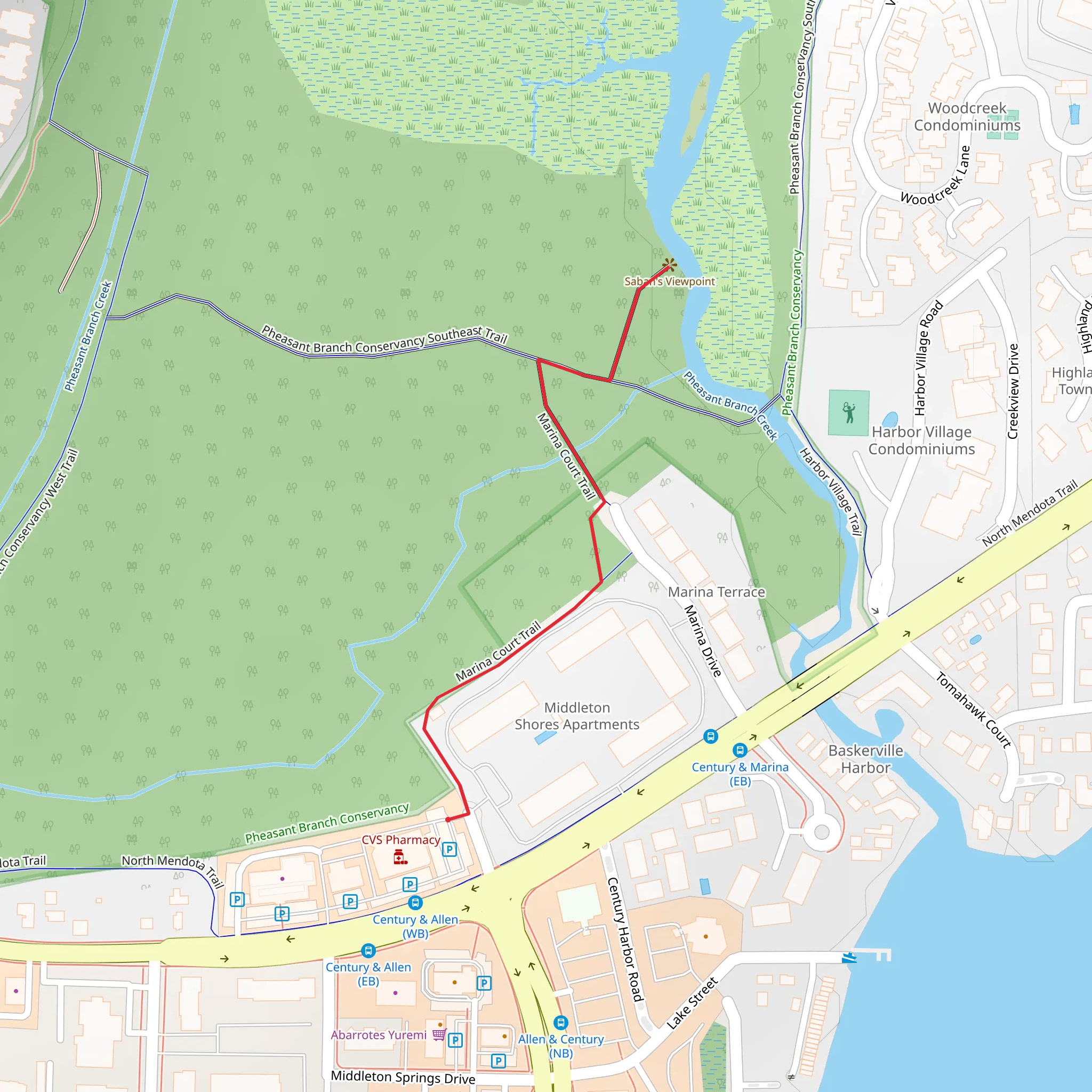 Marina Court Trail mobile static map