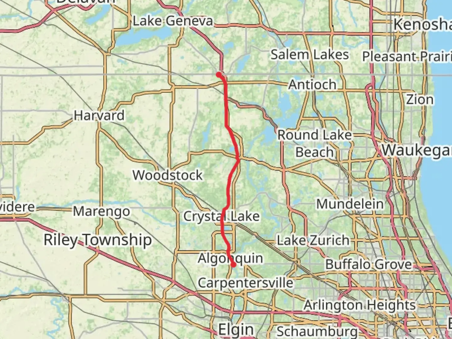An image depicting the trail McHenry County Prairie Trail - Genoa City and its surrounding area.