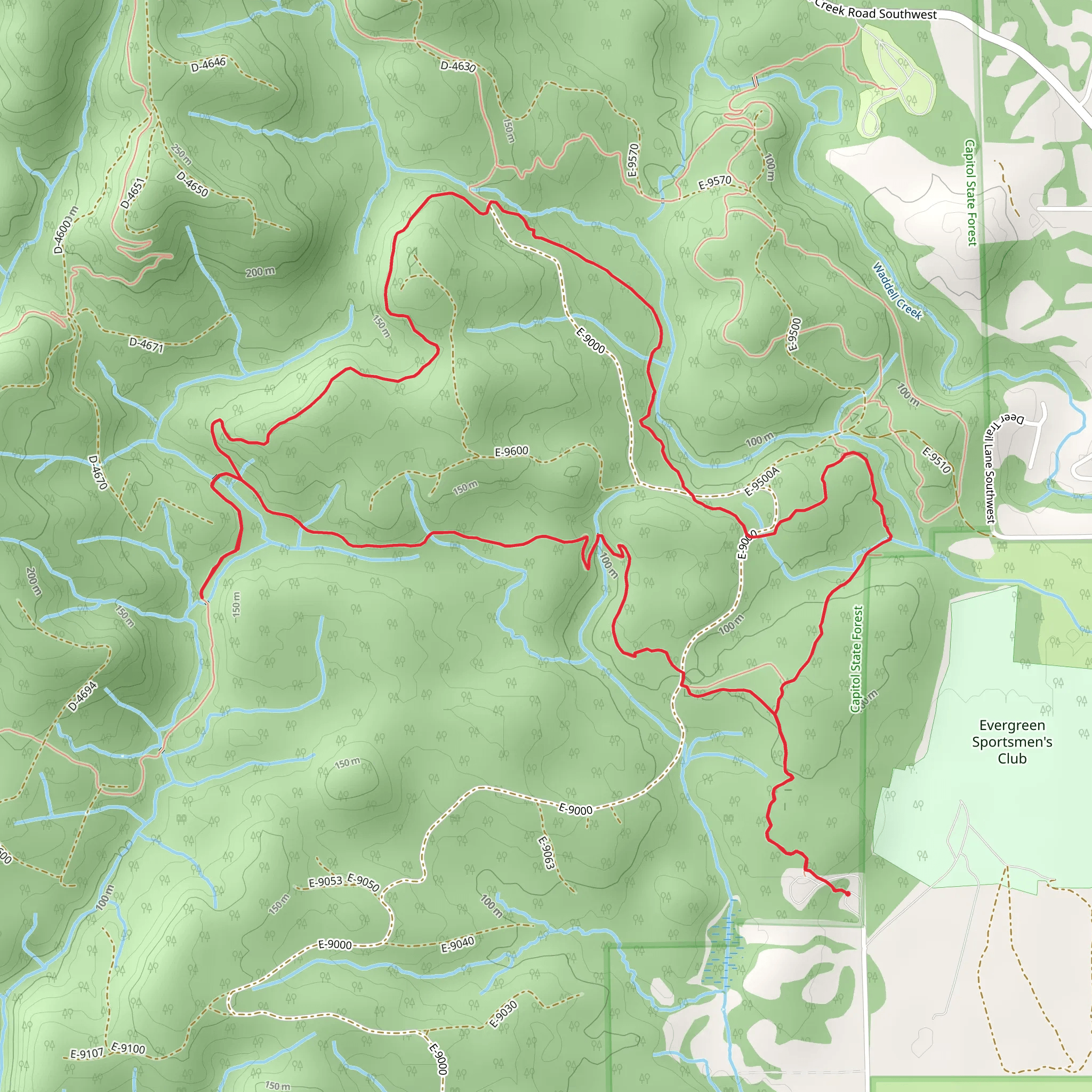 Mima Falls East and Campground Loop mobile static map