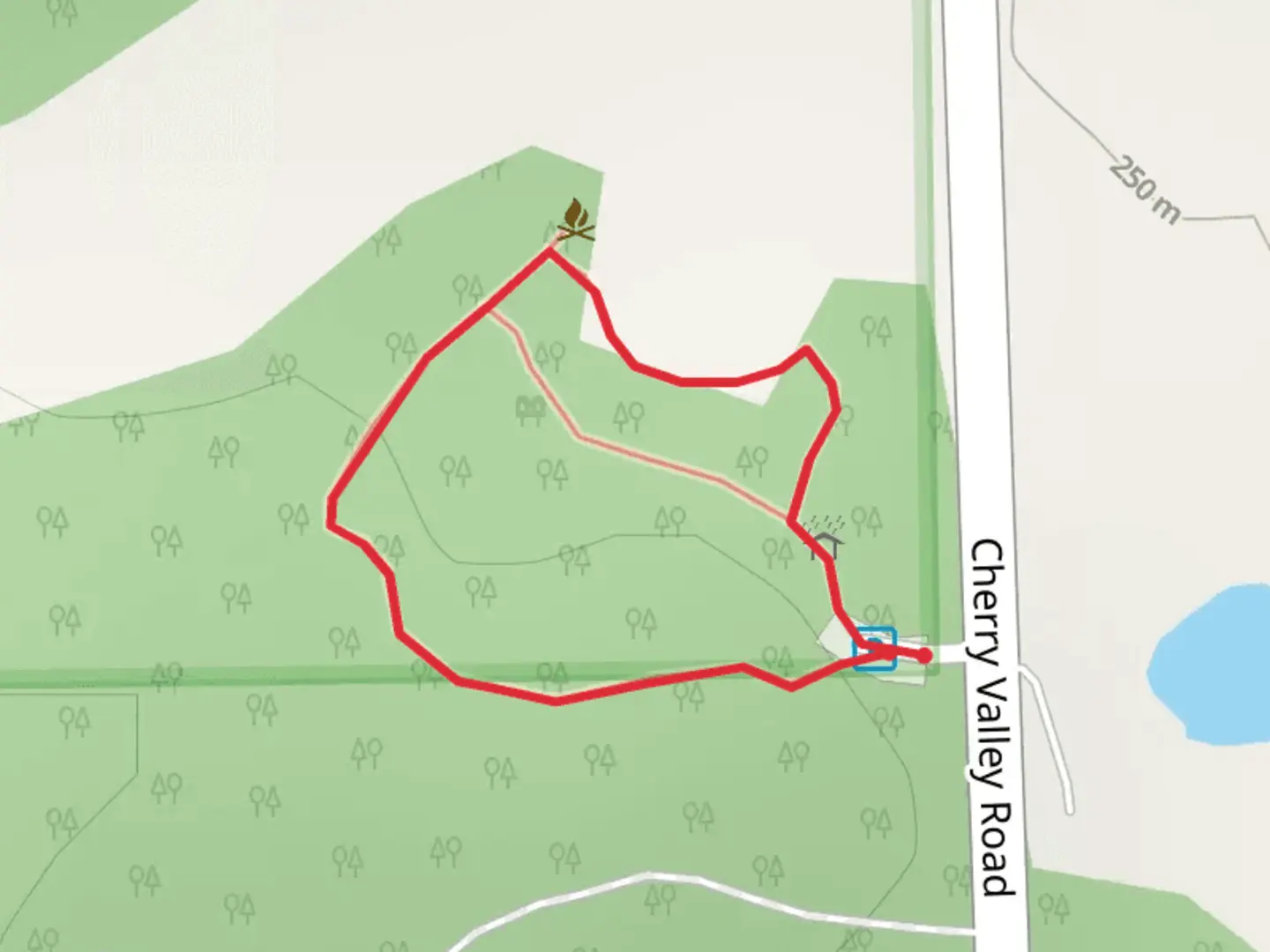 An image depicting the trail Cherry Valley Road Loop and its surrounding area.