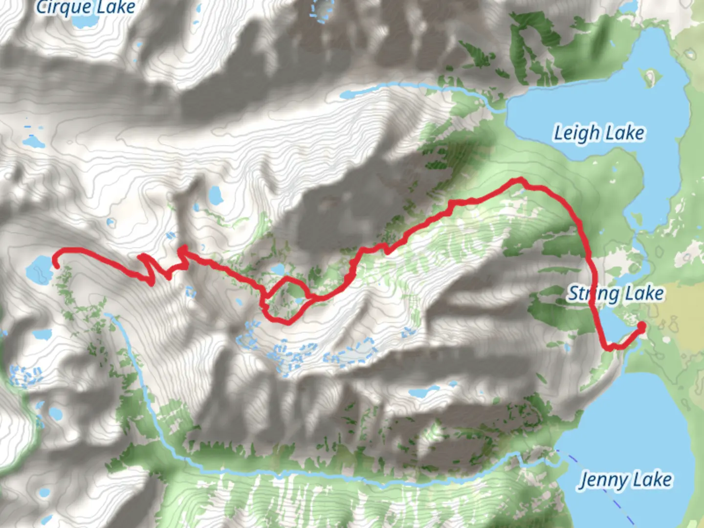 An image depicting the trail Lake Solitude and Paintbrush Divide via String Lake Trail and its surrounding area.
