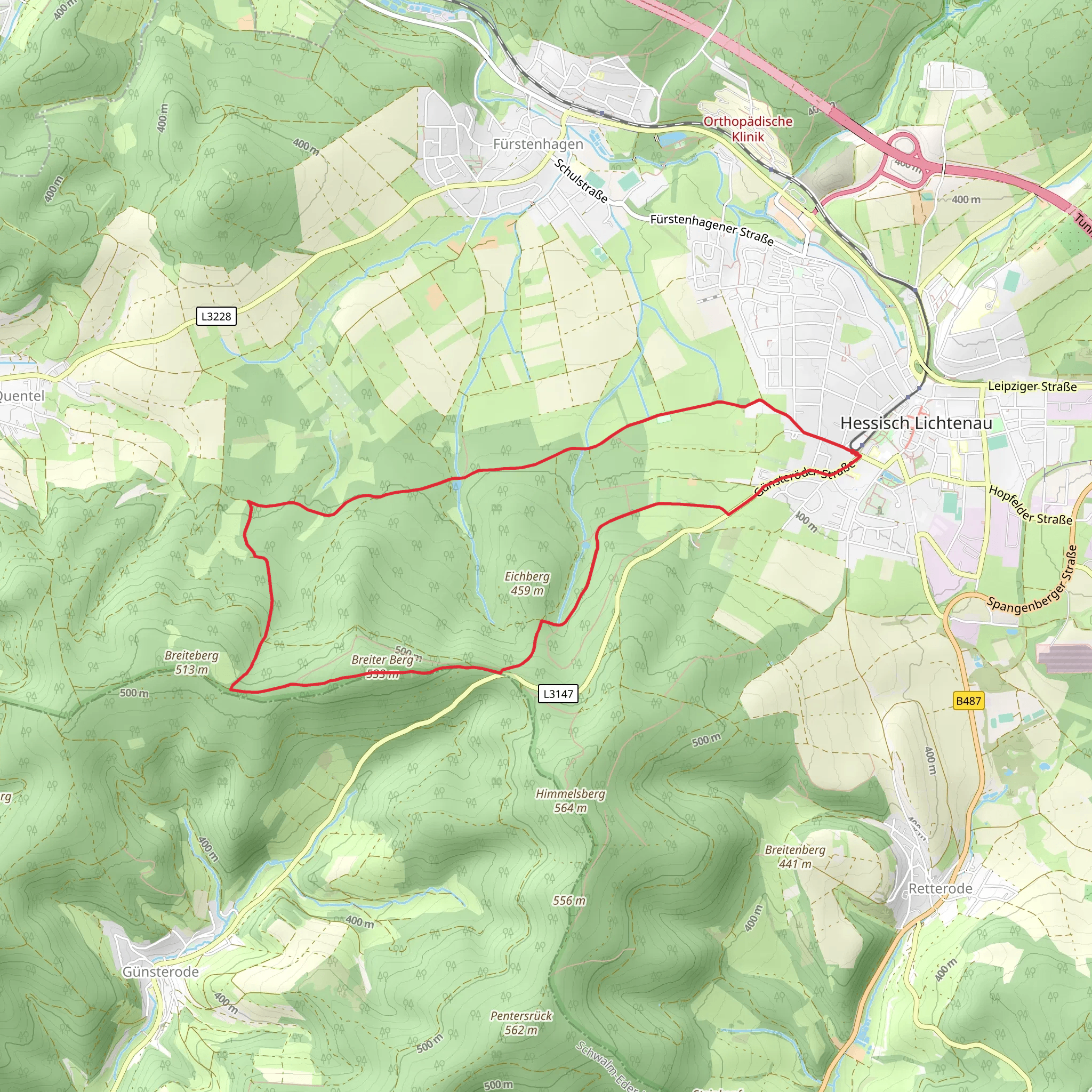 Franzosenstrasse and Guensteroder Rundweg G1 mobile static map