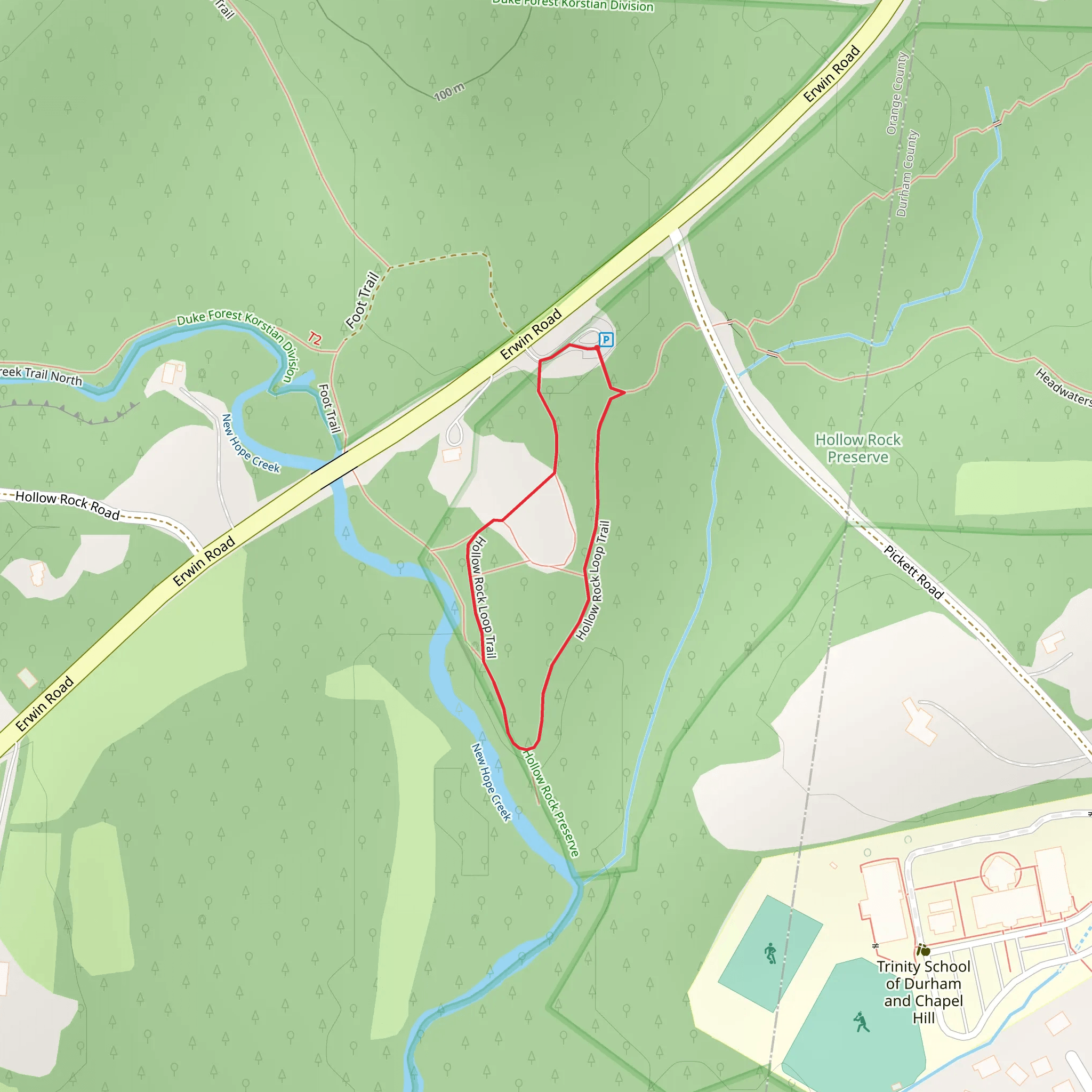 Hollow Rock Loop Trail mobile static map