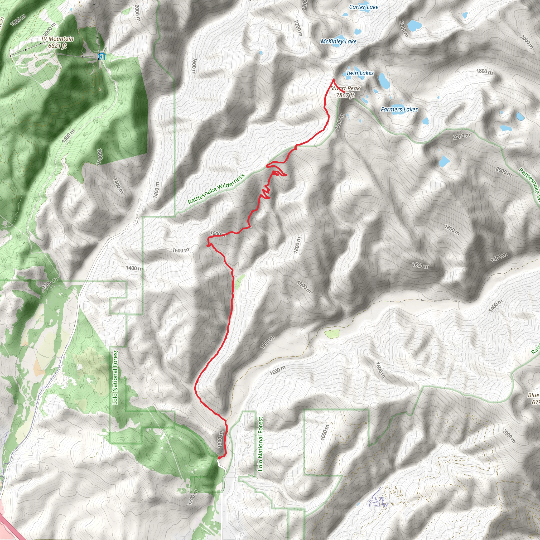 Stuart Peak mobile static map