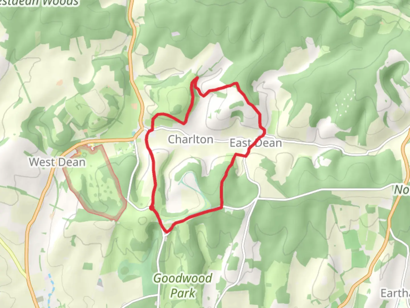 An image depicting the trail Park Hill, Wood Lea and Singleton Country Park Loop and its surrounding area.