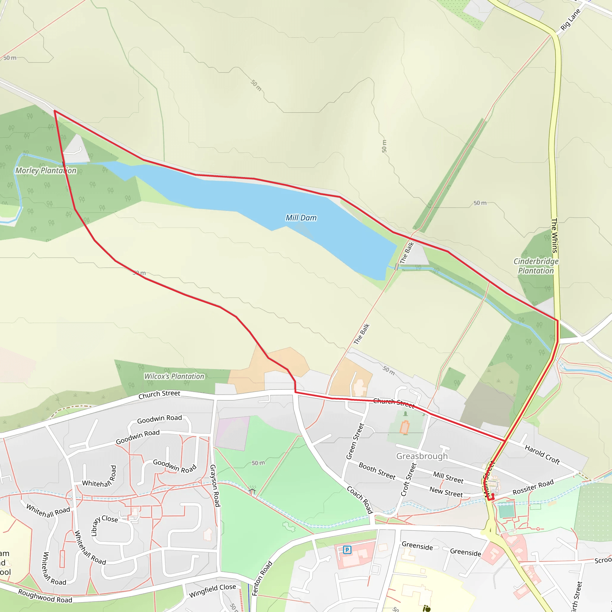 Mill Dam and Morley Plantation Loop mobile static map