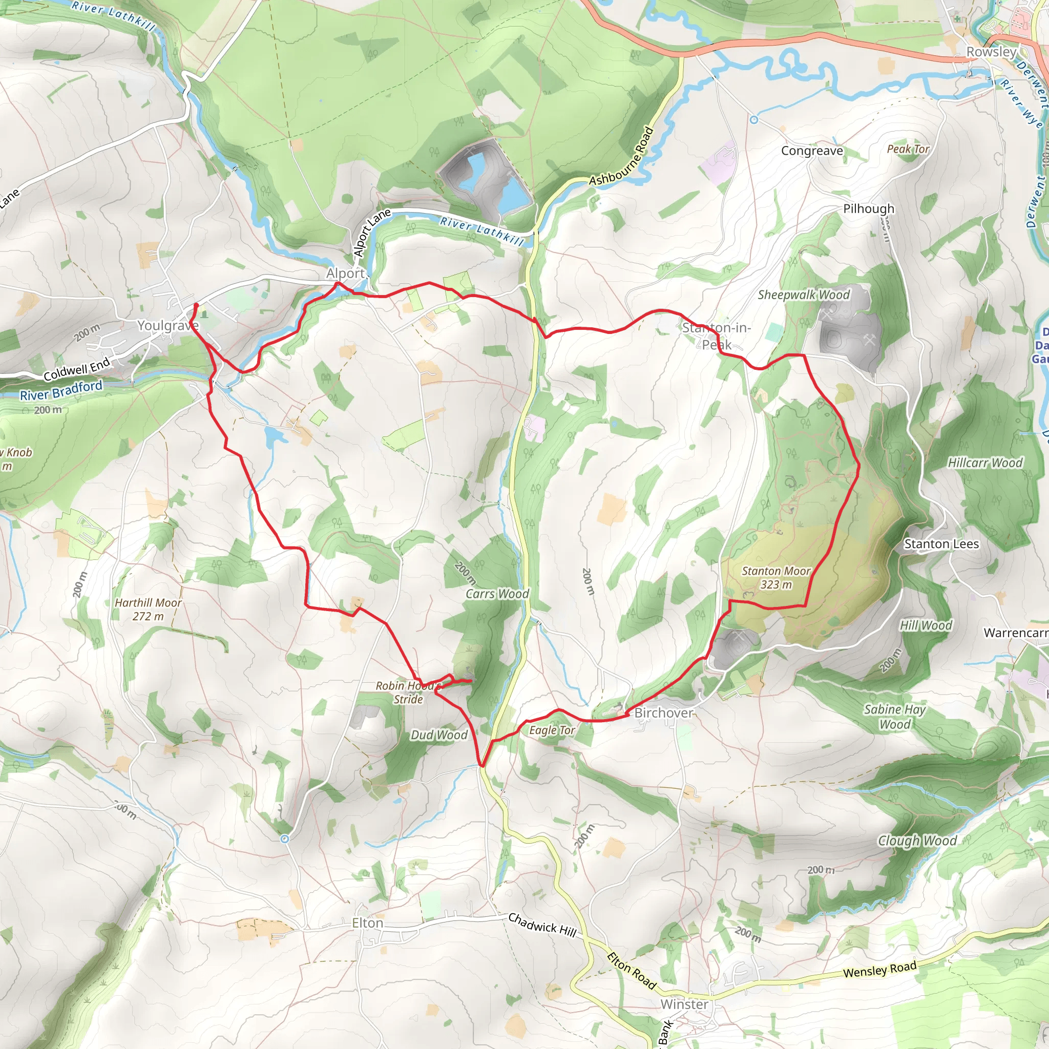 Harthill Moor and Stanton Moor mobile static map