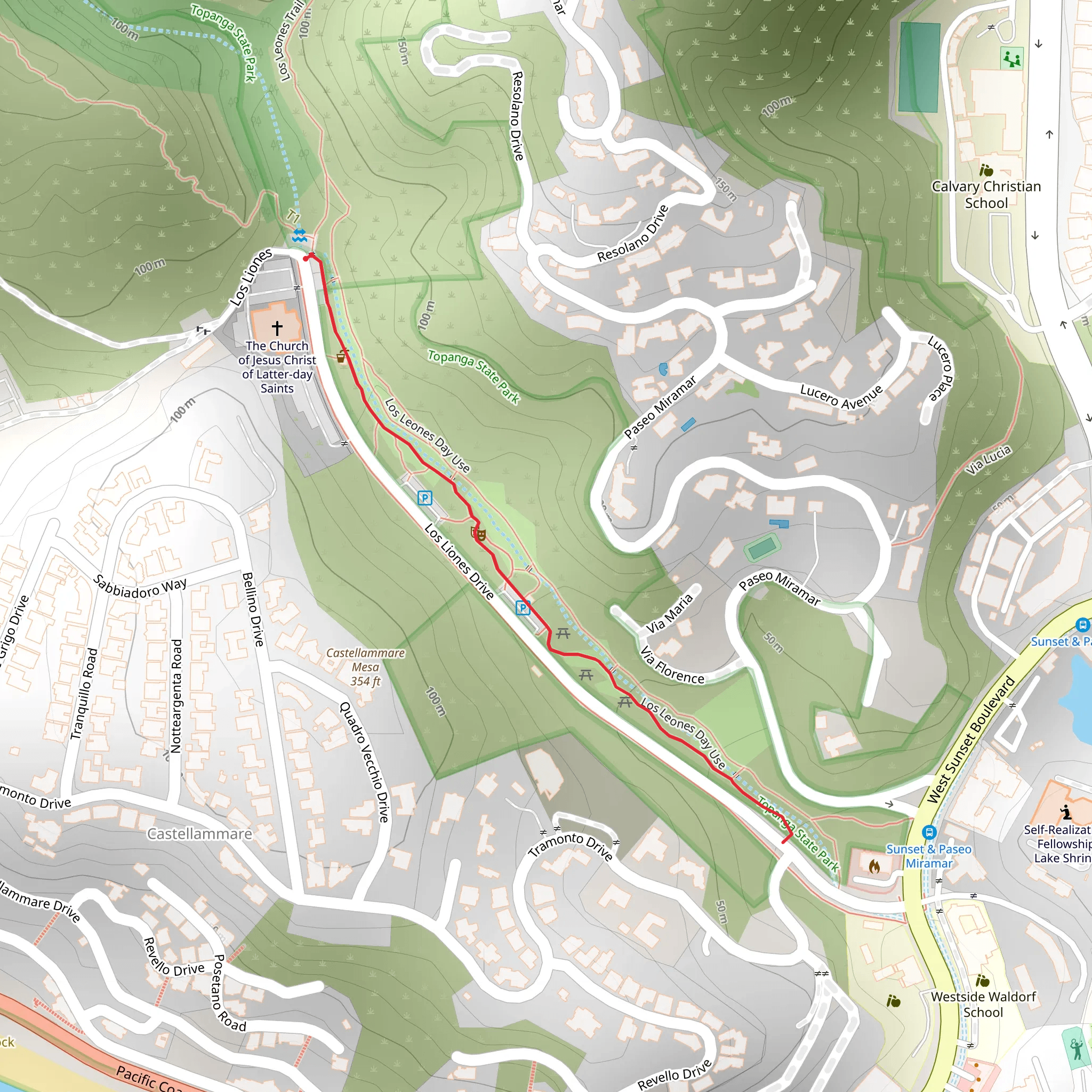 Los Liones Day Use Trail mobile static map