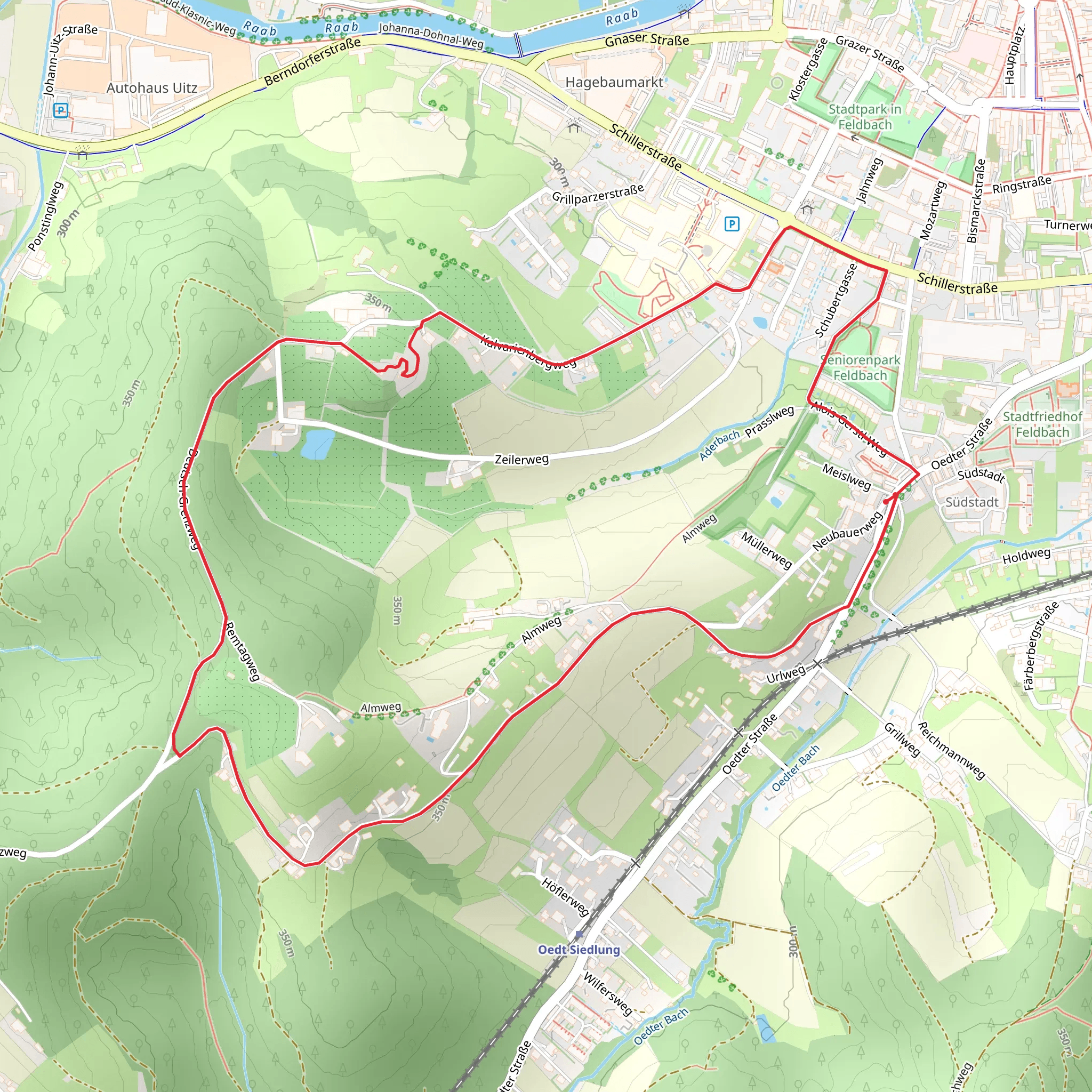 Feldbach - Kalvarienberg-Alm mobile static map