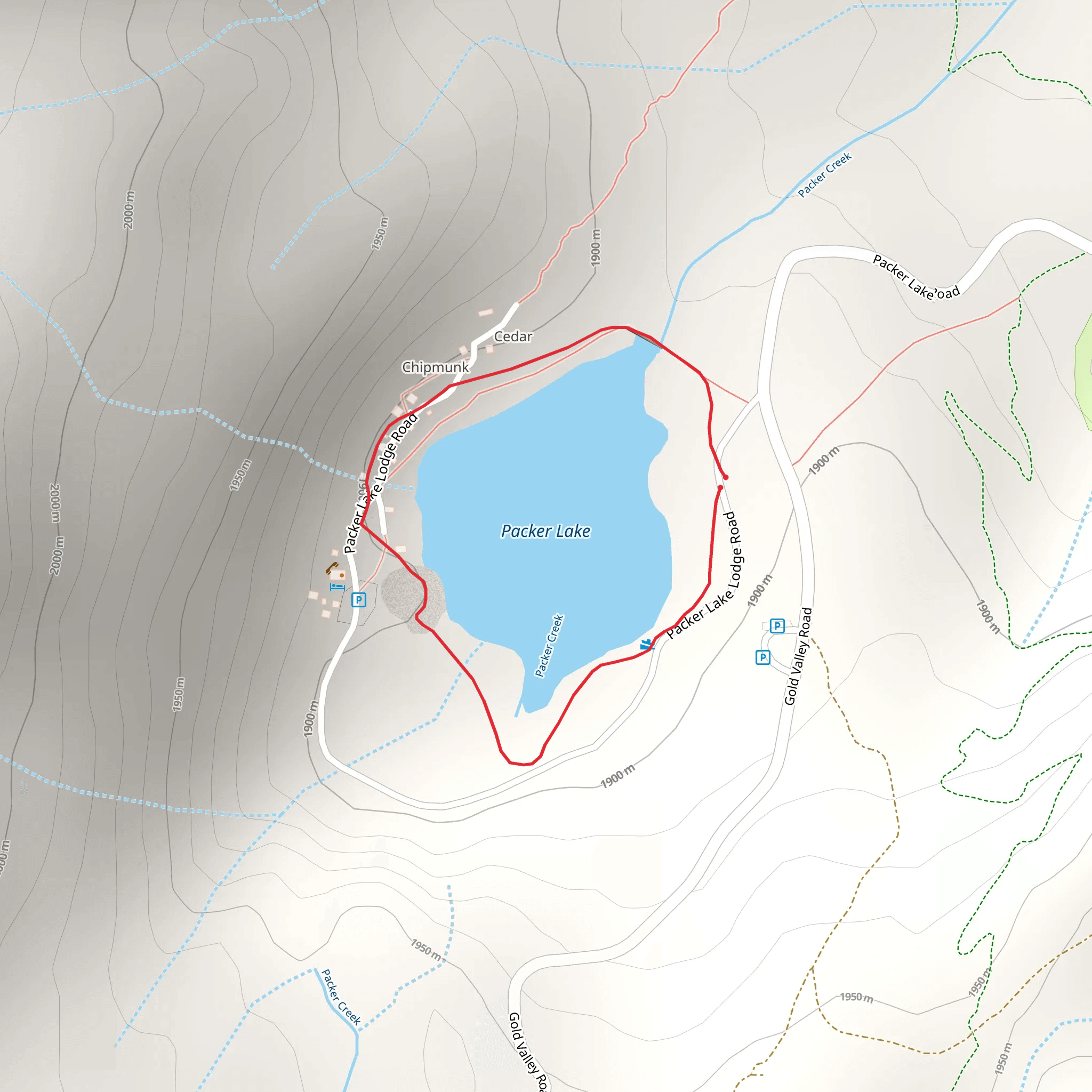 Packer Lake Picnic Trail mobile static map