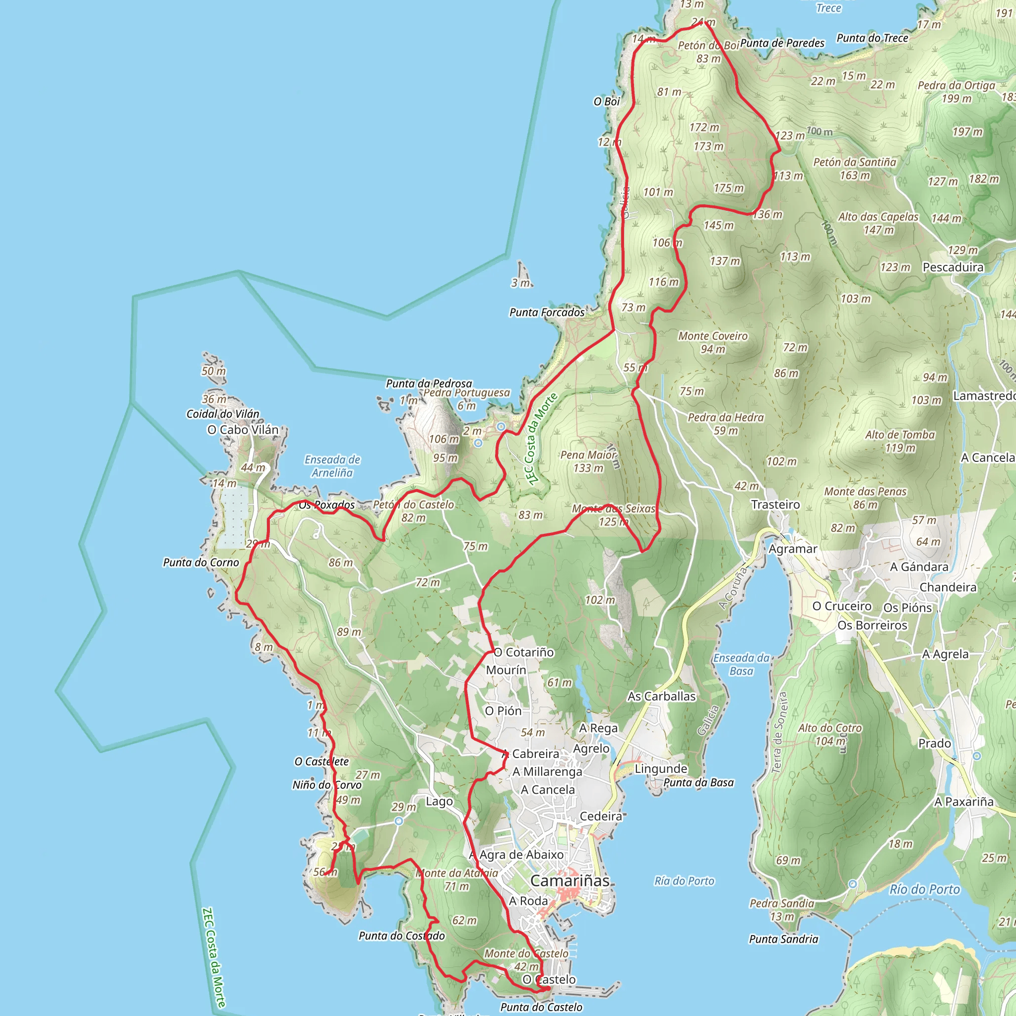 PR G 158 Ruta Costa da Morte mobile static map