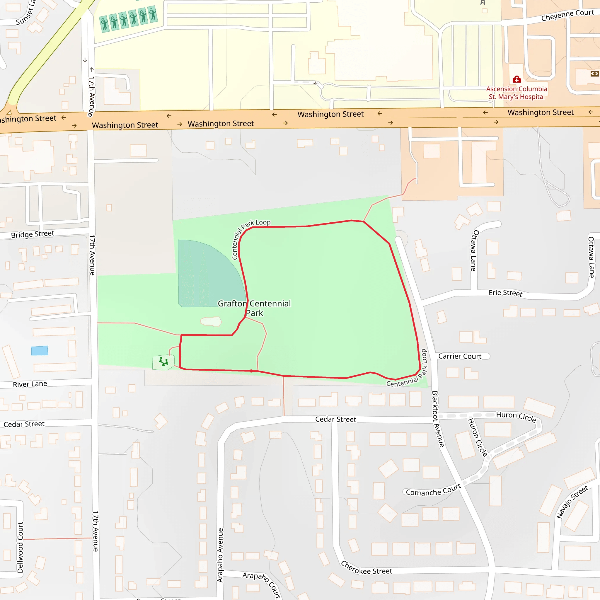 Grafton Centennial Park Loop mobile static map