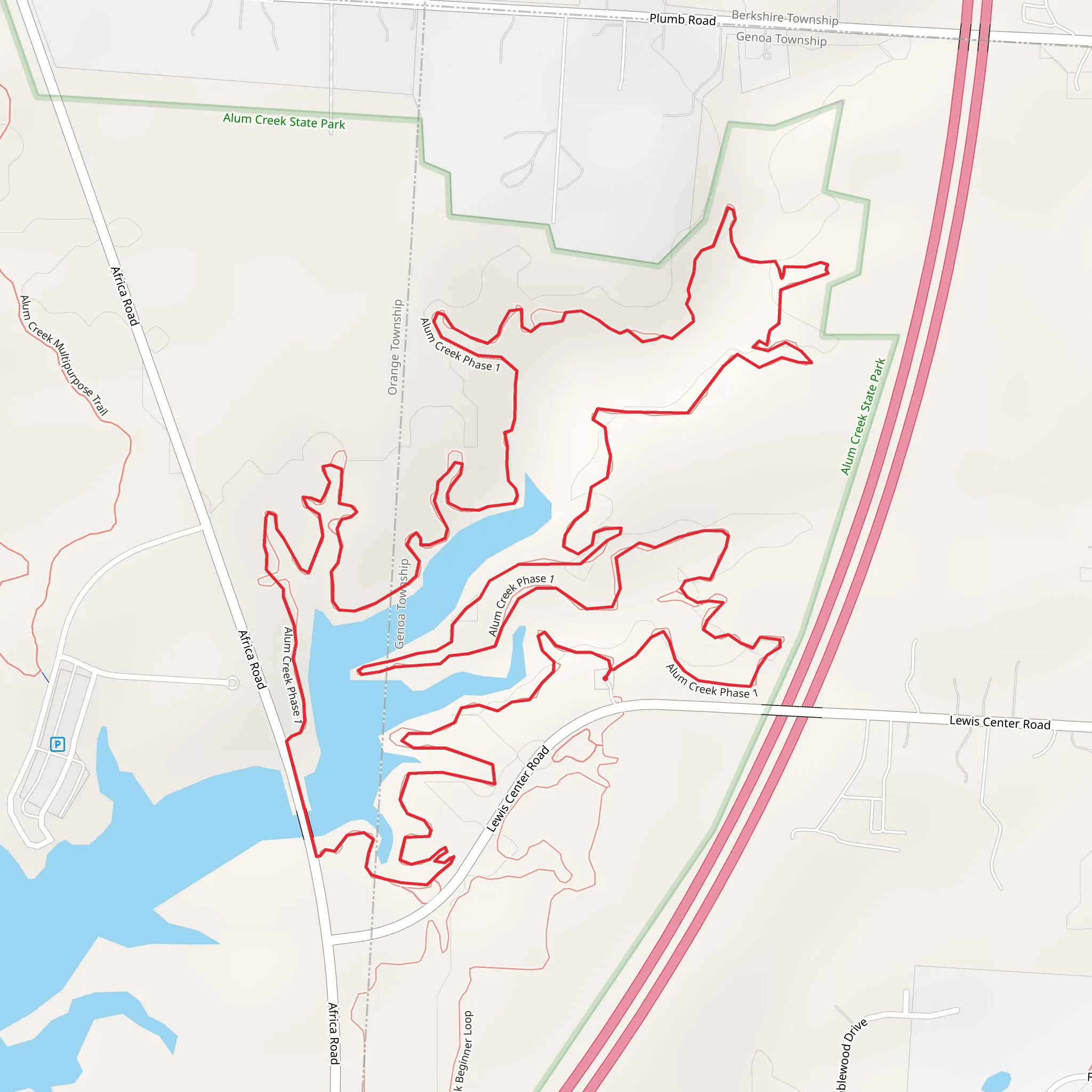 Alum Creek Phase 1 Loop mobile static map