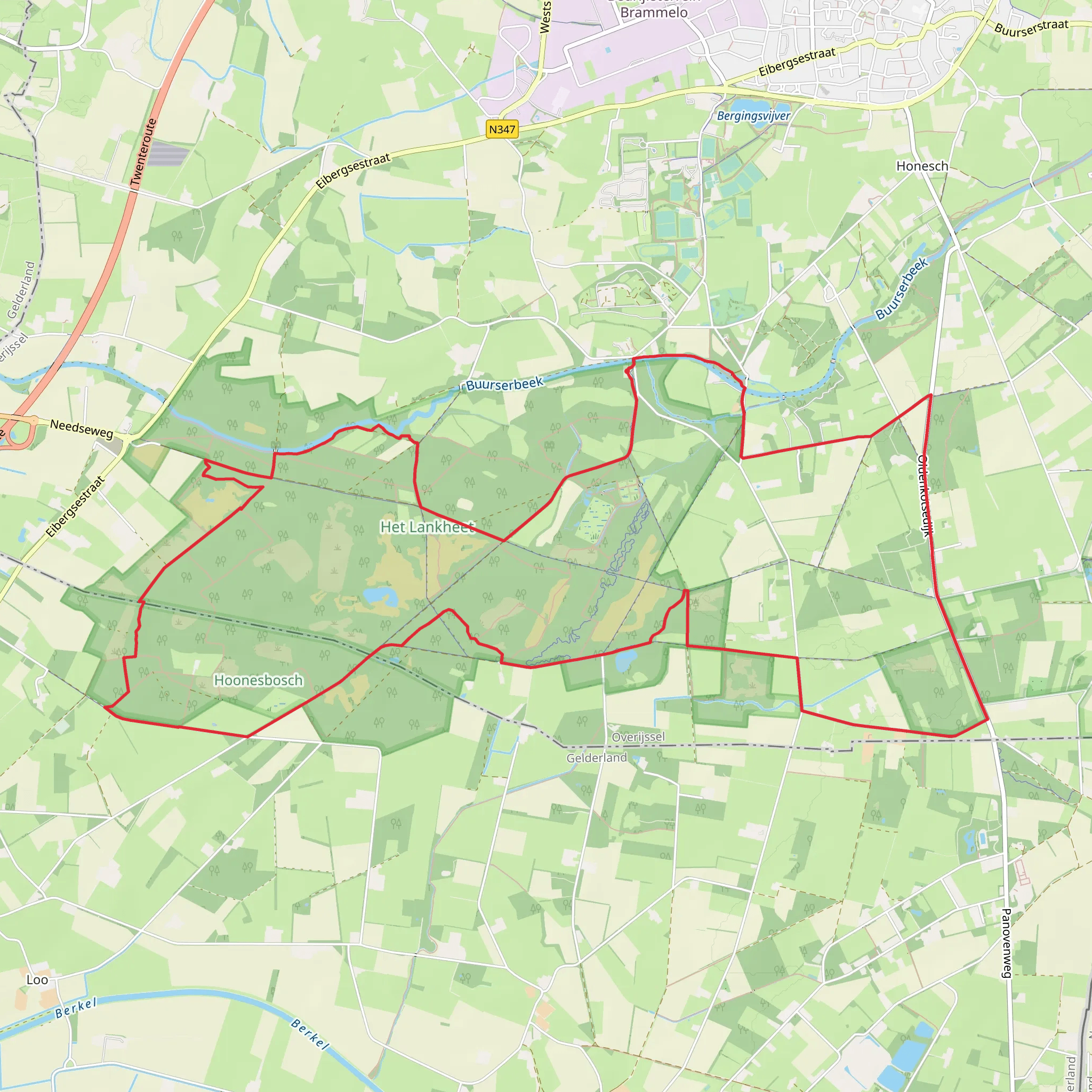 Oostendorper Weg, Veenriet Weg and Hoones Weg Loop mobile static map