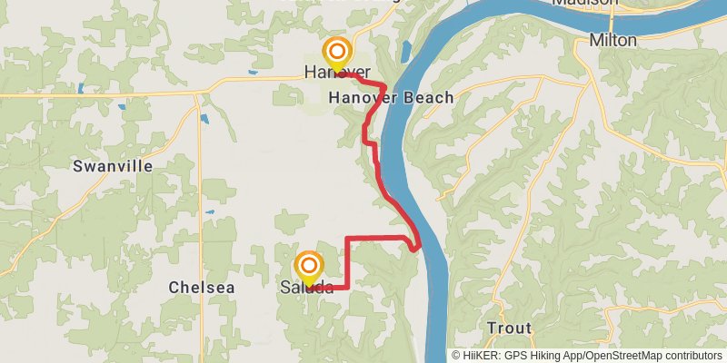 American Discovery Trail South Route - Indiana stage 7 Map