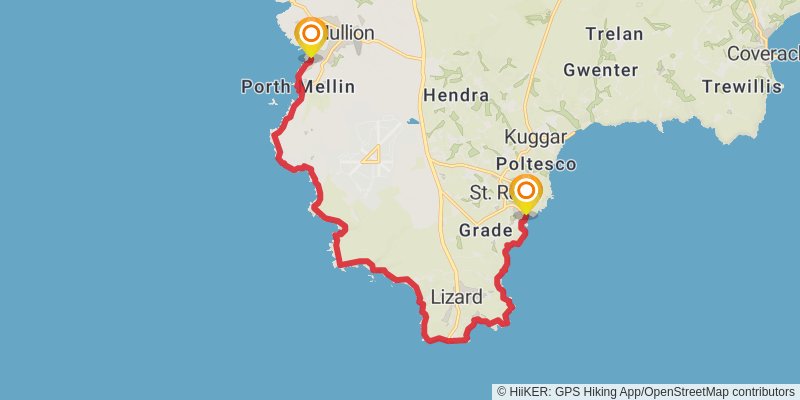 Cornwall Coast Path stage 18 Map