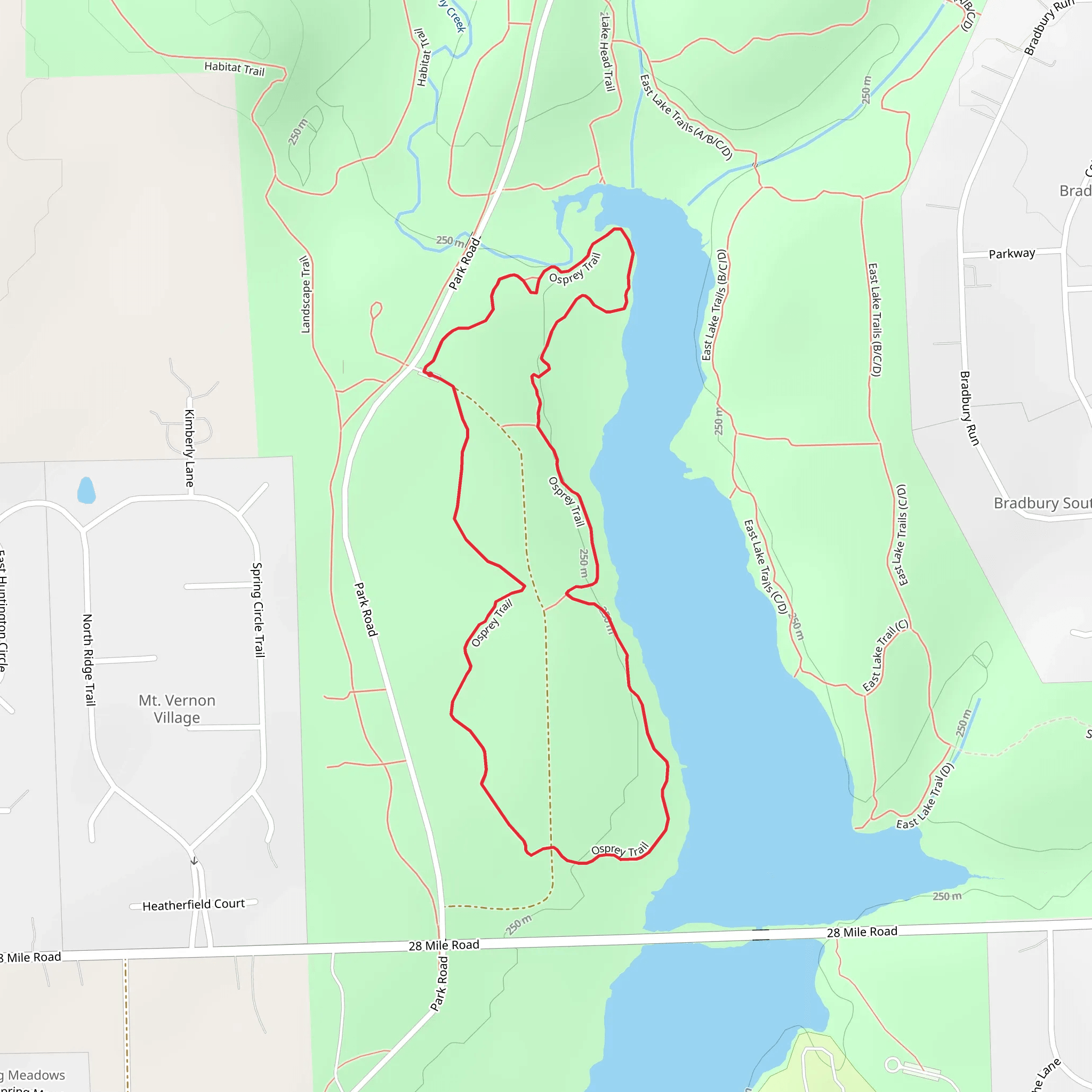 Stony Creek Metropark - Osprey Loop Trail mobile static map