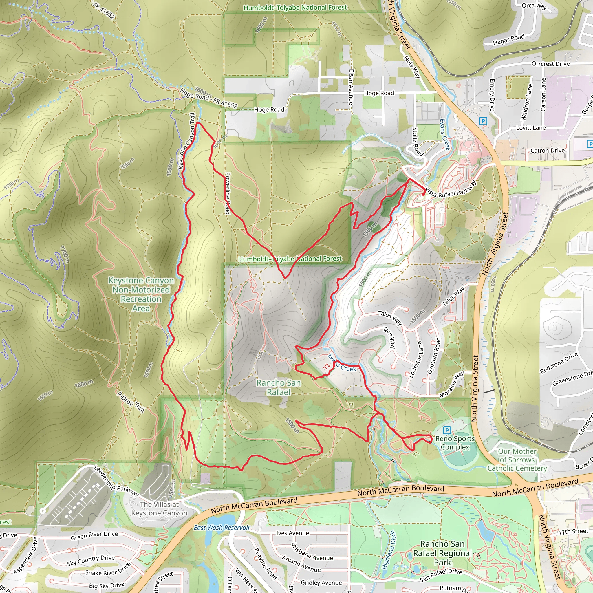 Miners Trail and Rancho Connector Loop mobile static map