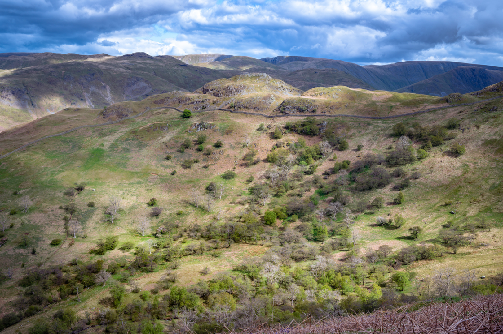 An image depicting the trail Arnison Crag and its surrounding area.