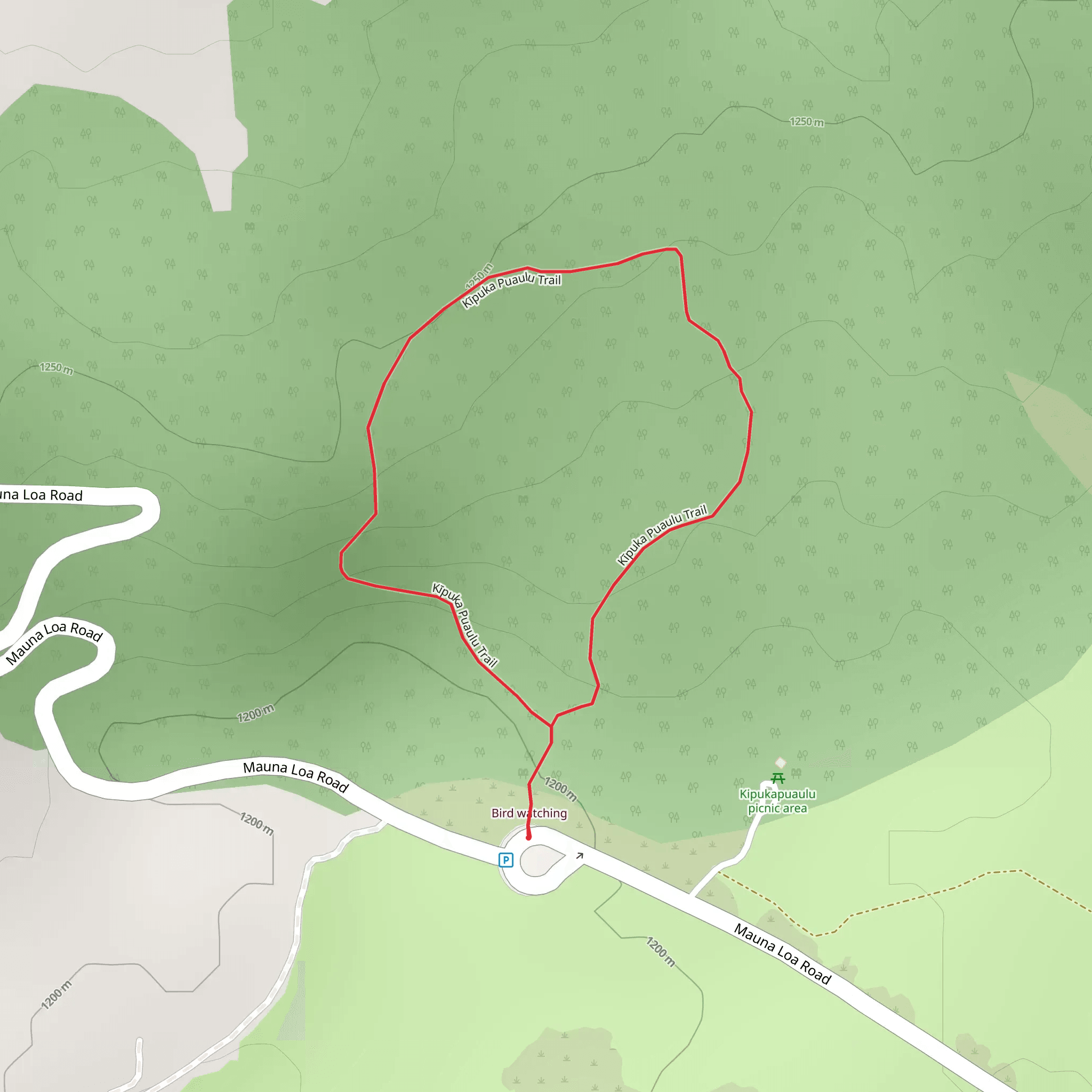 Kīpuka Puaulu Loop mobile static map