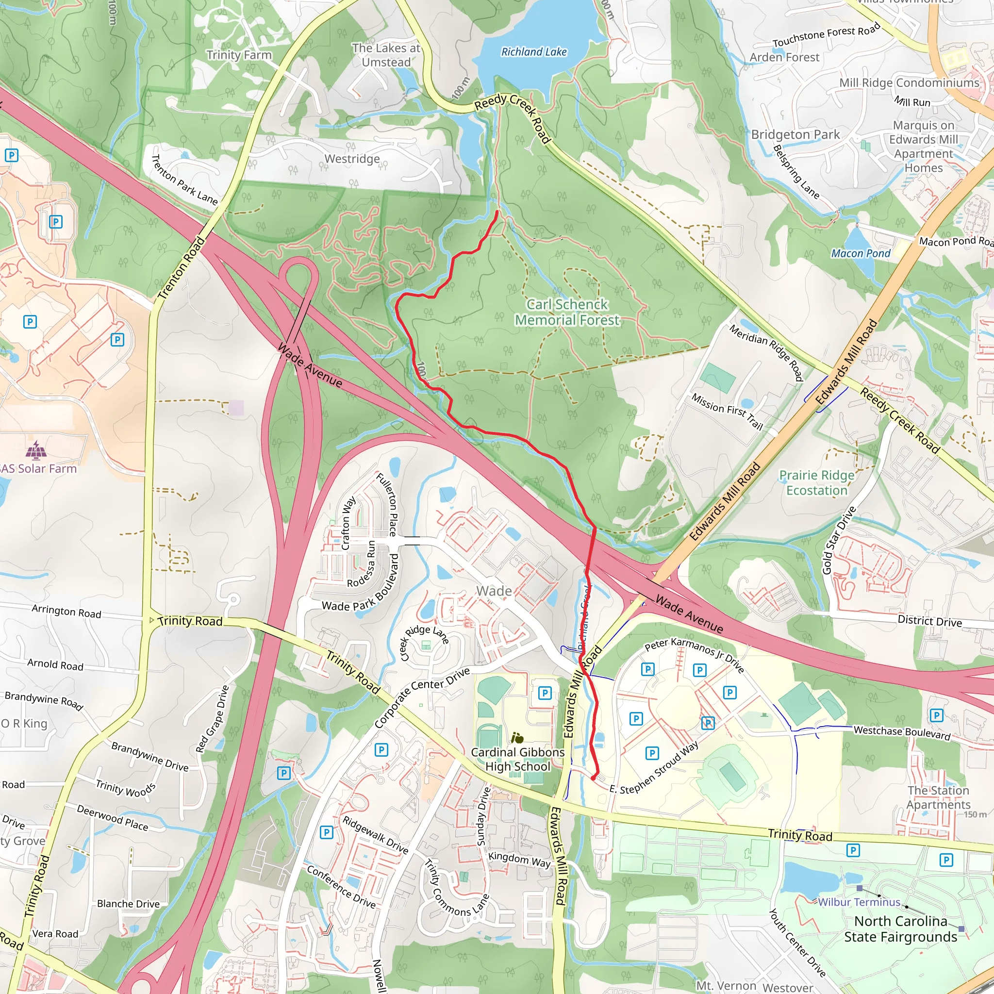 Richland Creek Trail mobile static map