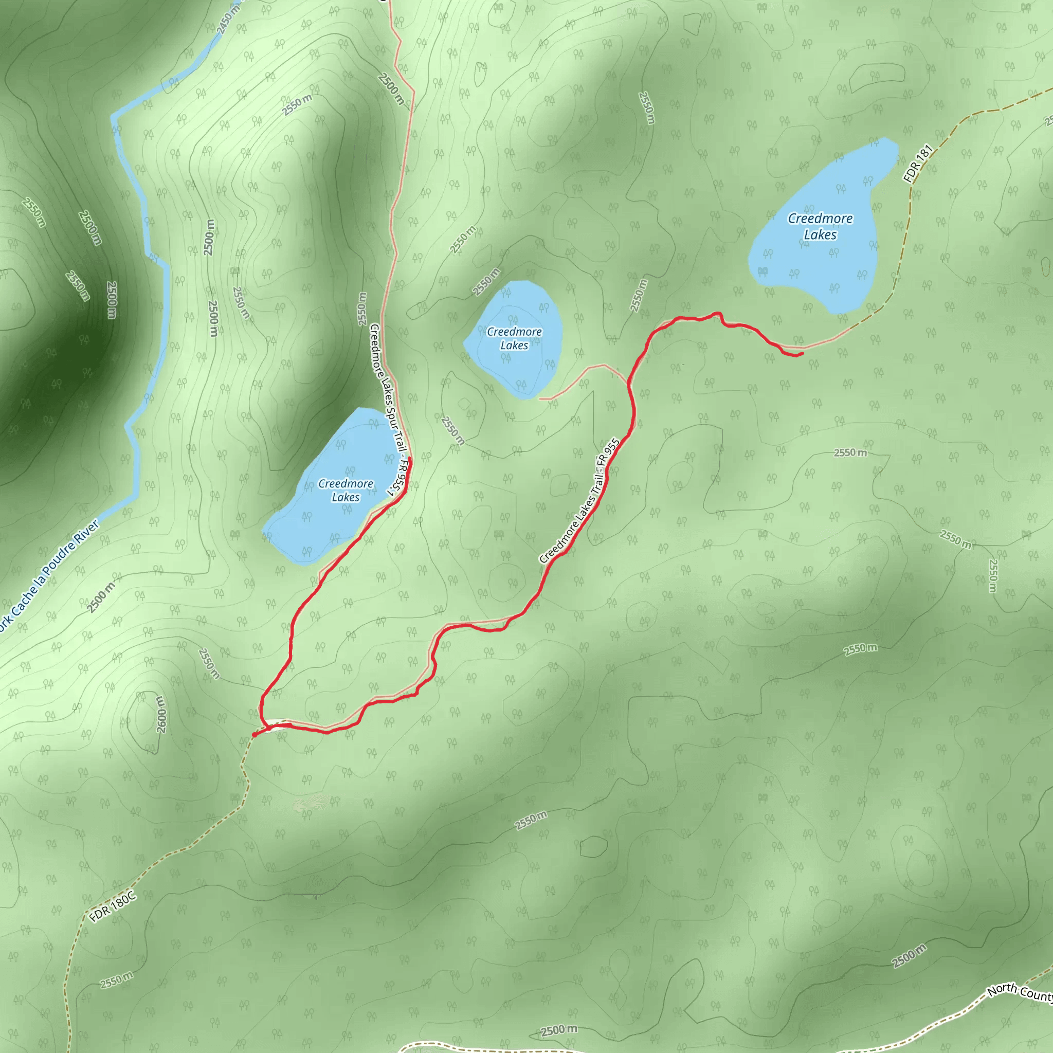 Creedmore Lakes Trail mobile static map